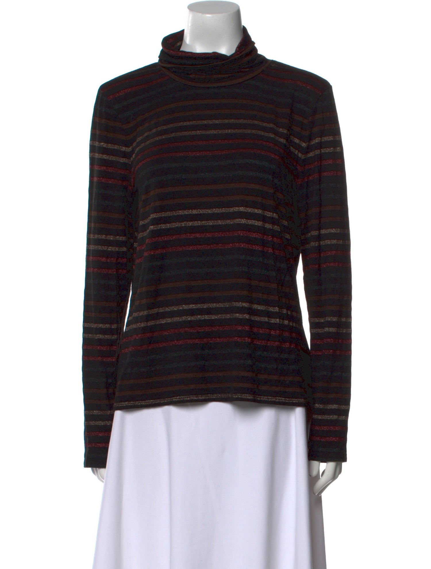Veronica Beard Striped Mock Neck Sweater
