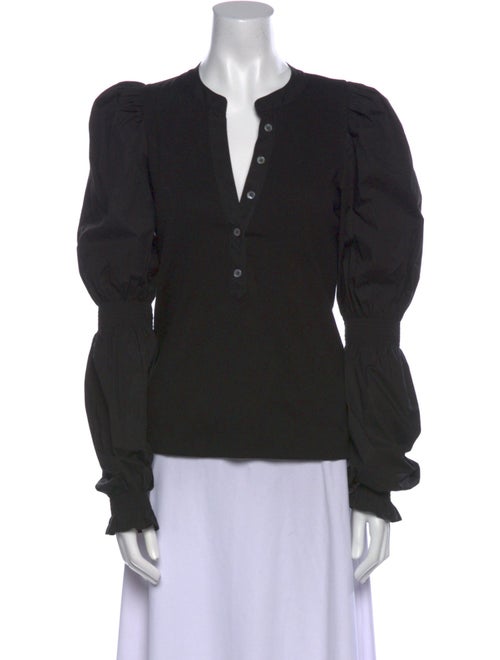 Veronica Beard V-Neck Long Sleeve Blouse