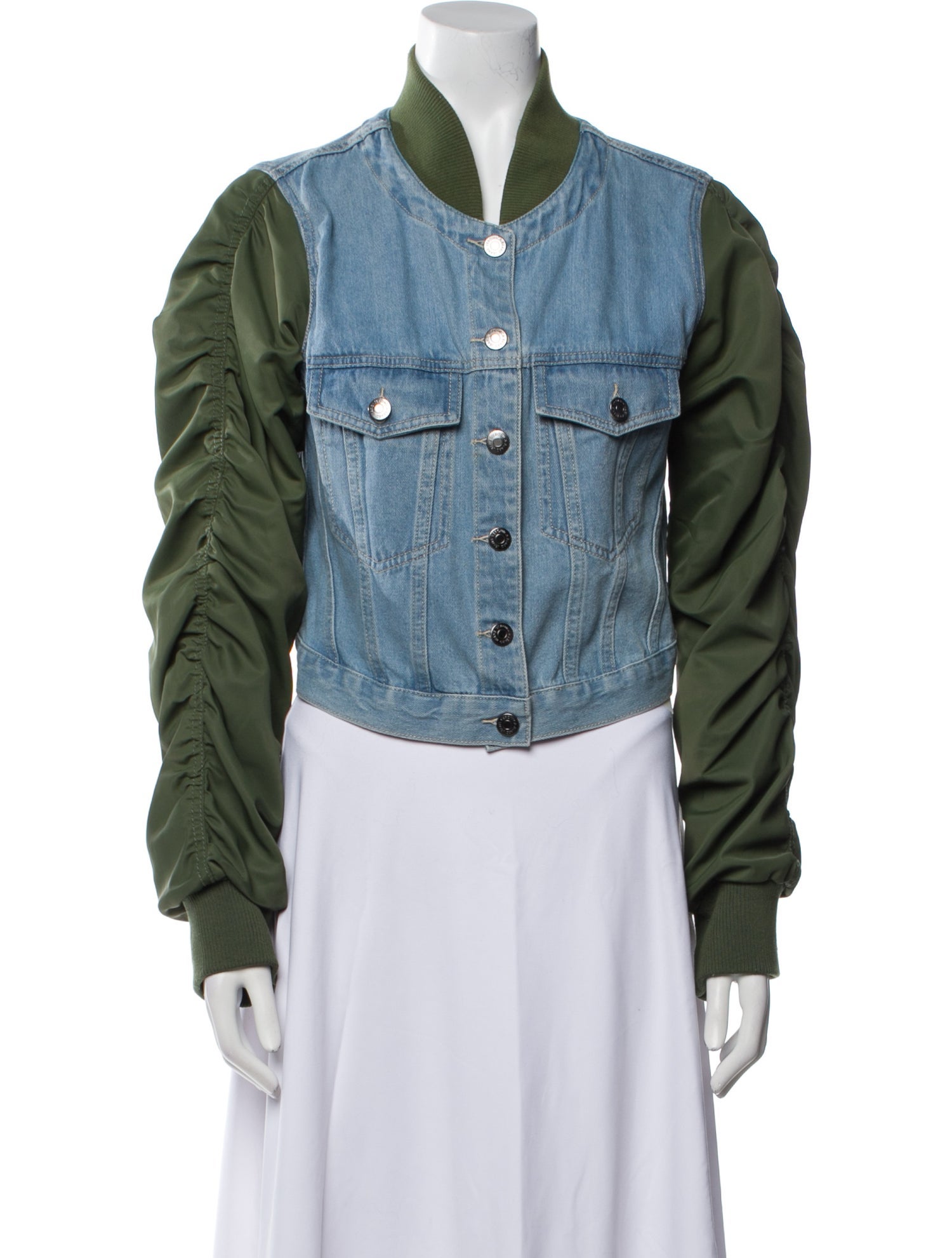 Veronica Beard Colorblock Pattern Denim Jacket