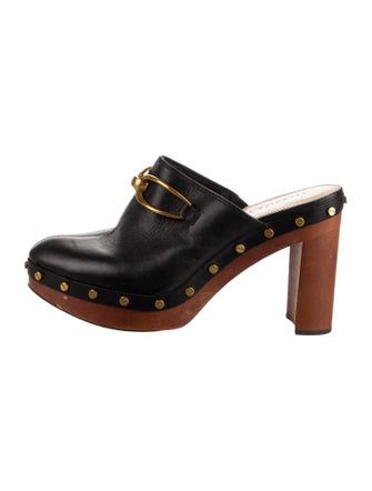 Veronica Beard Leather Studded Accents Mules