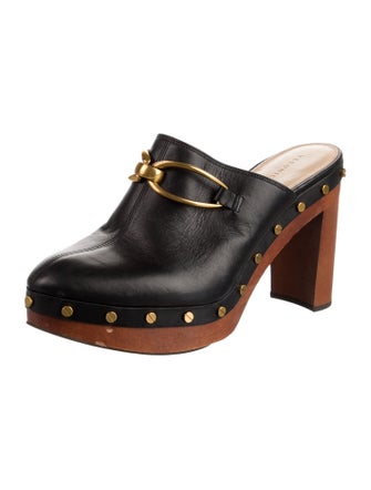 Veronica Beard Leather Studded Accents Mules