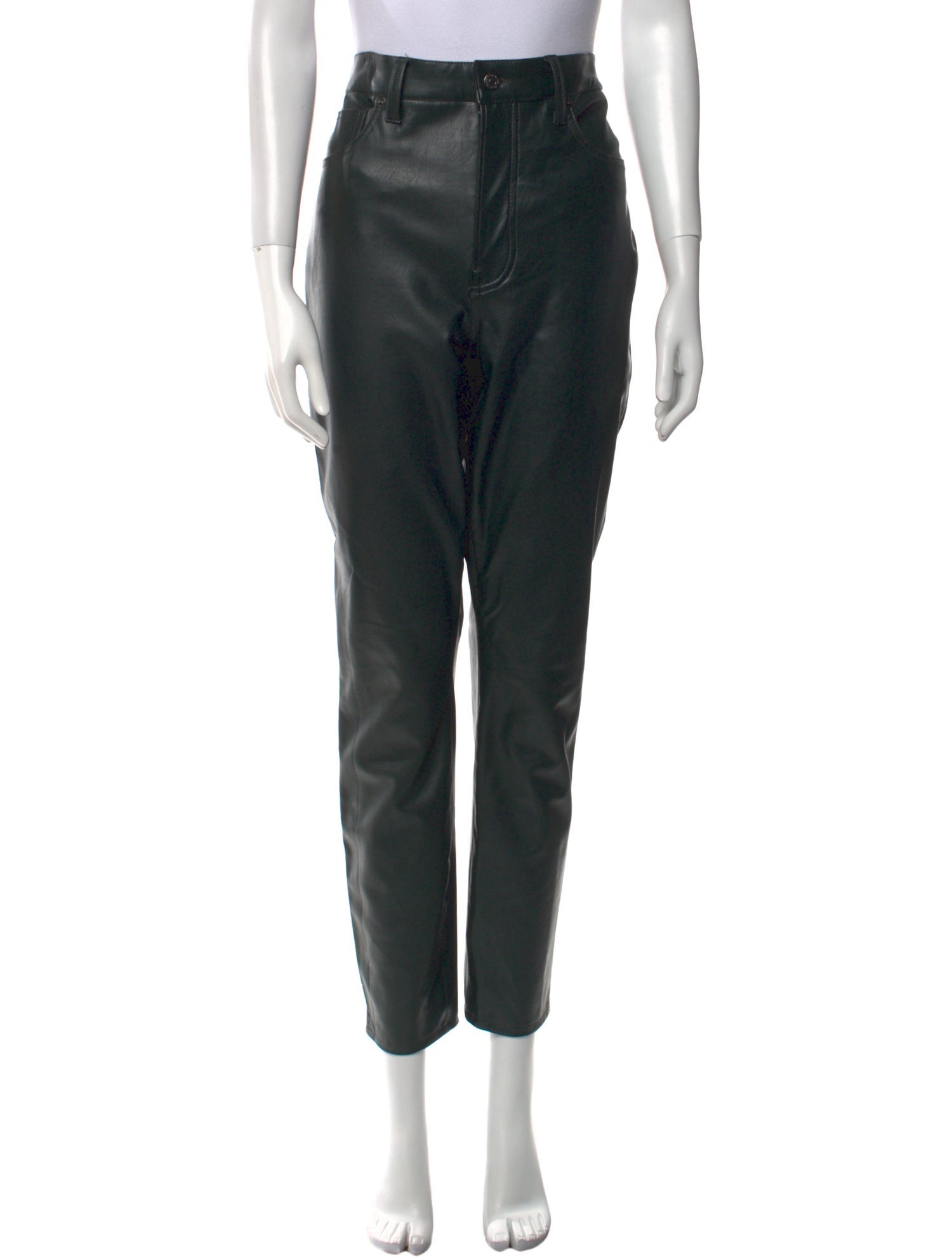 Veronica Beard Faux Leather Straight Leg Pants