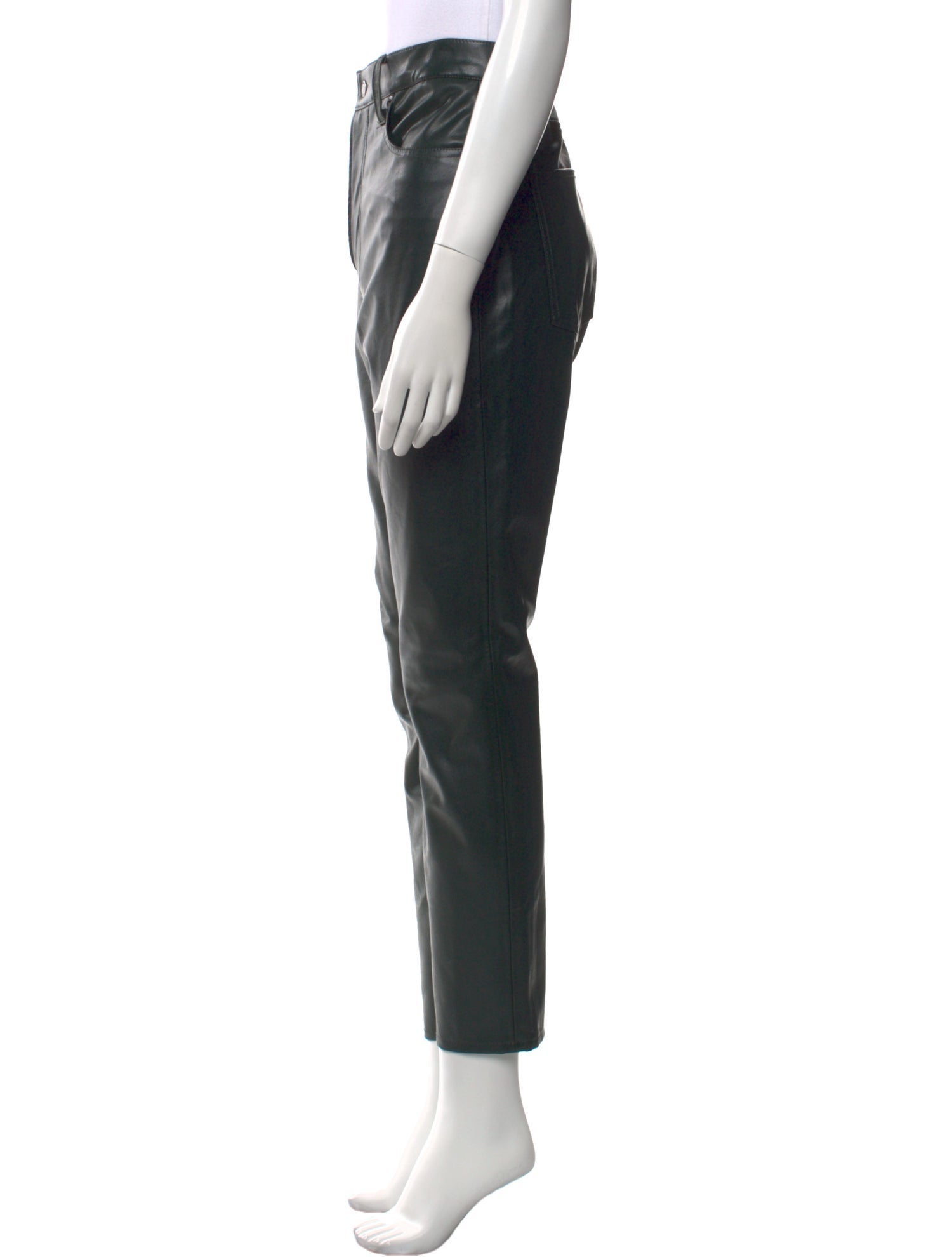 Veronica Beard Faux Leather Straight Leg Pants