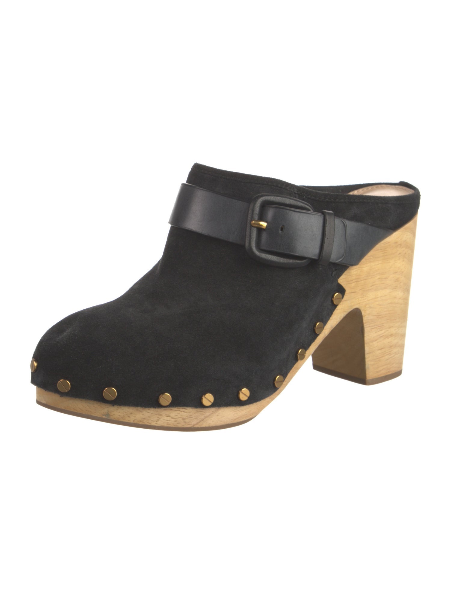Veronica Beard Suede Studded Accents Mules