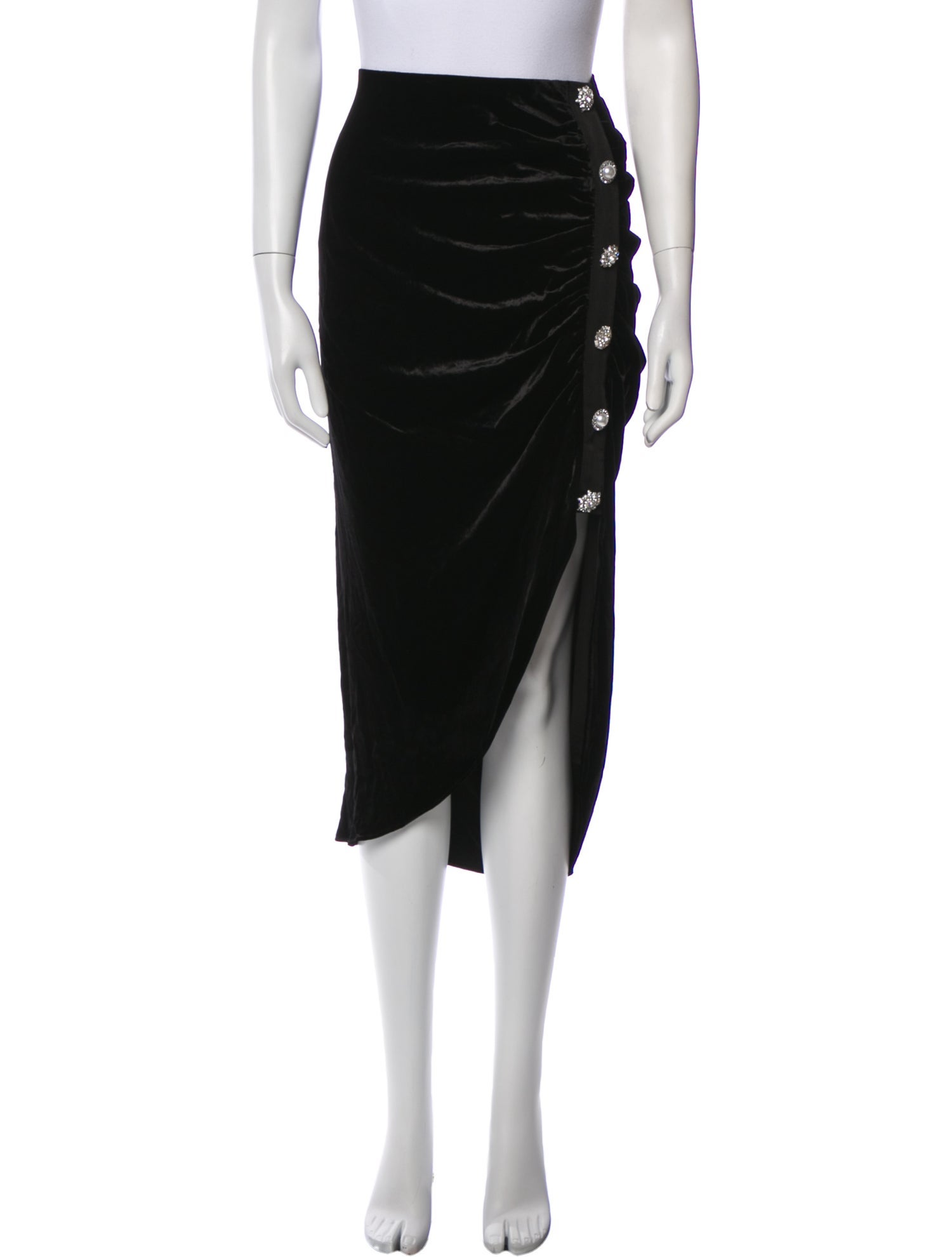 Veronica Beard Crystal Embellishments Midi Length Skirt