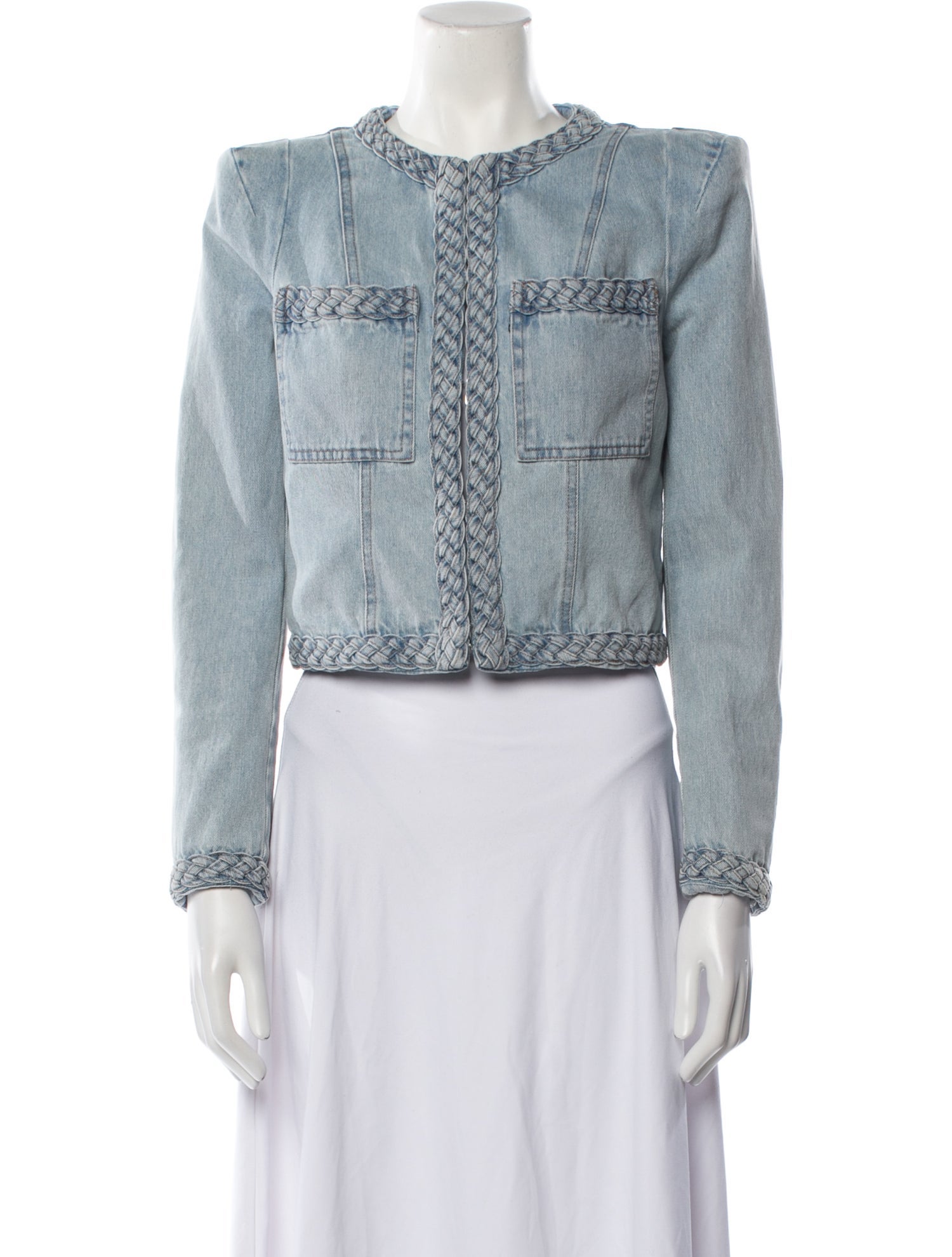 Veronica Beard Tweed Pattern Denim Jacket