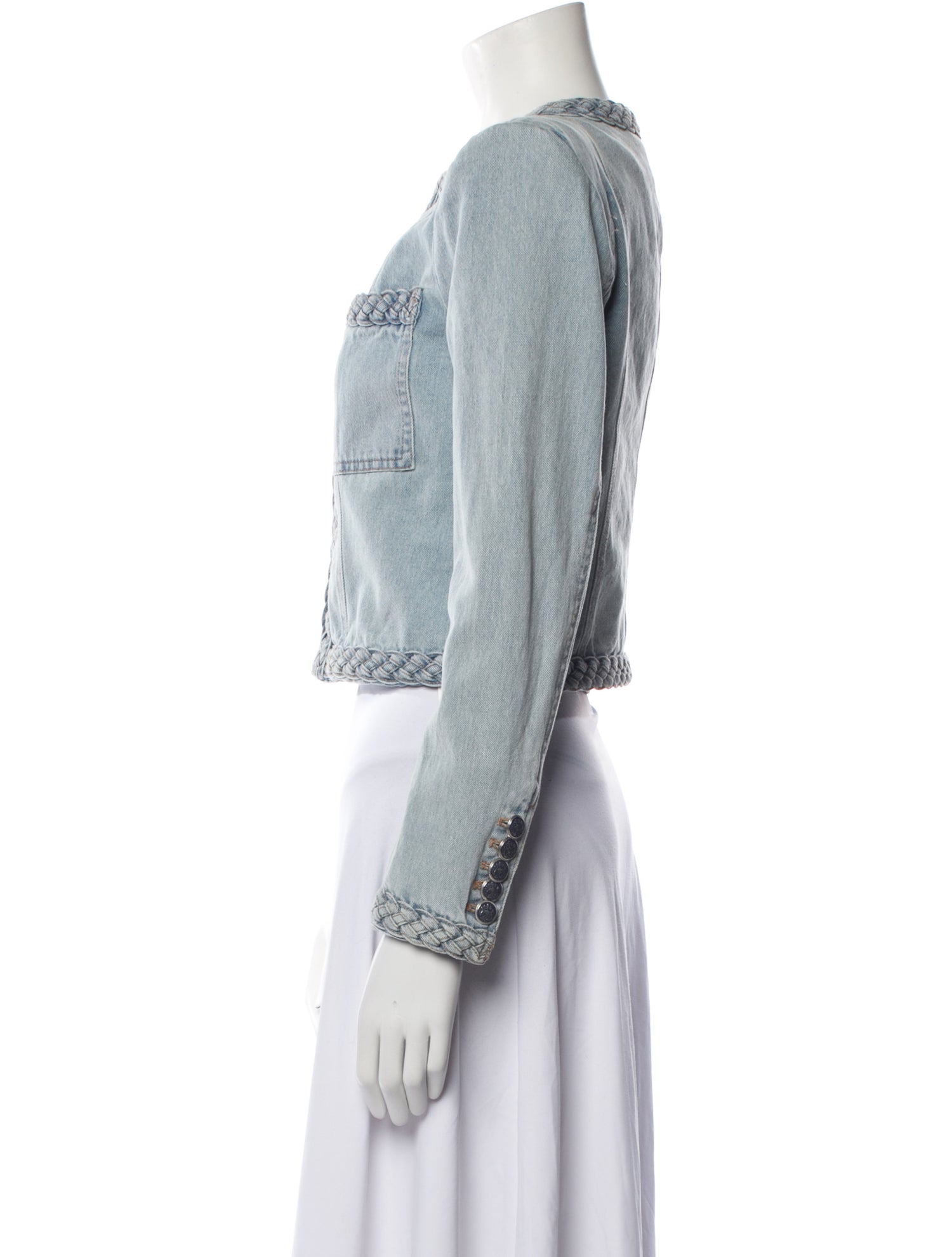 Veronica Beard Tweed Pattern Denim Jacket