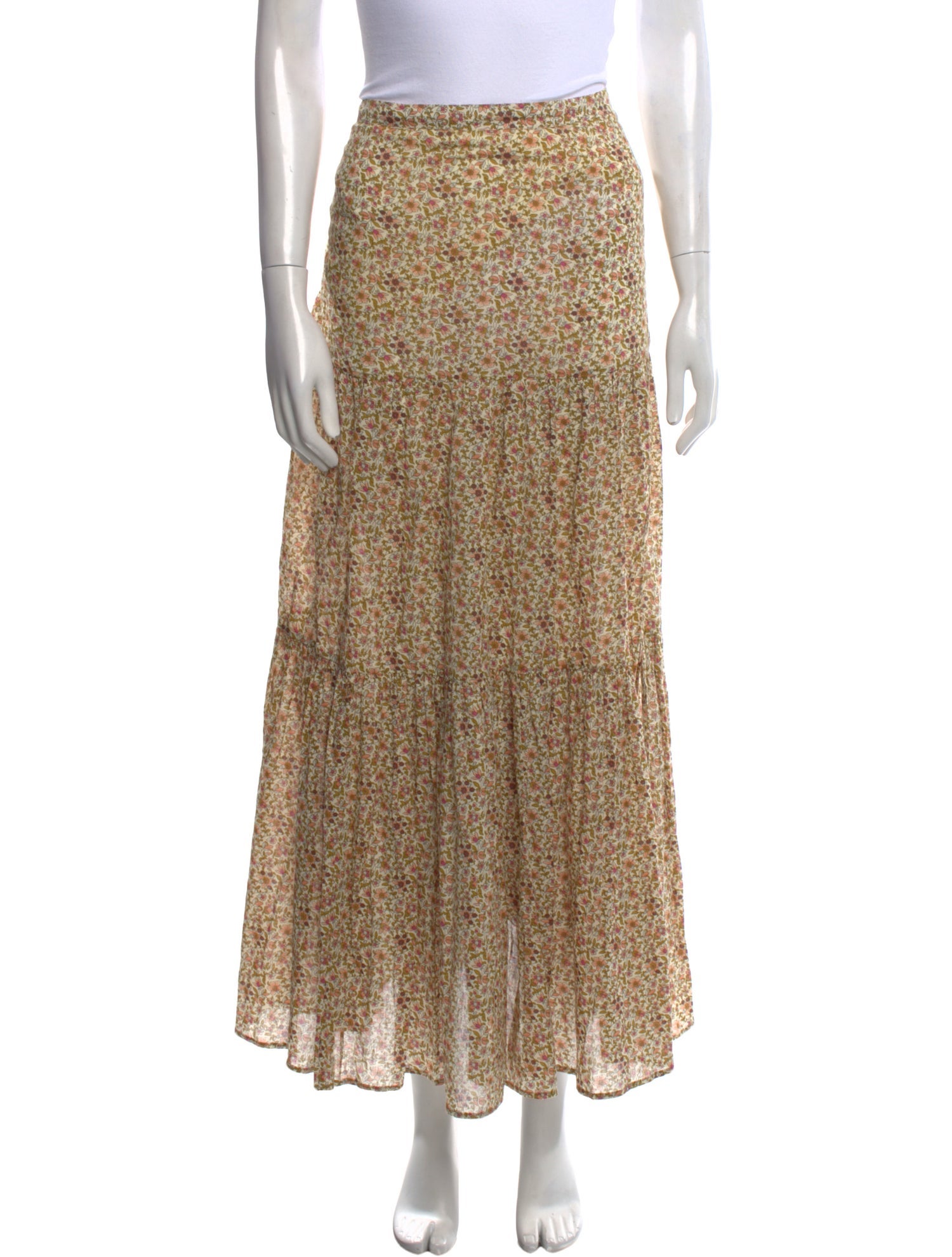 Veronica Beard Floral Print Midi Length Skirt