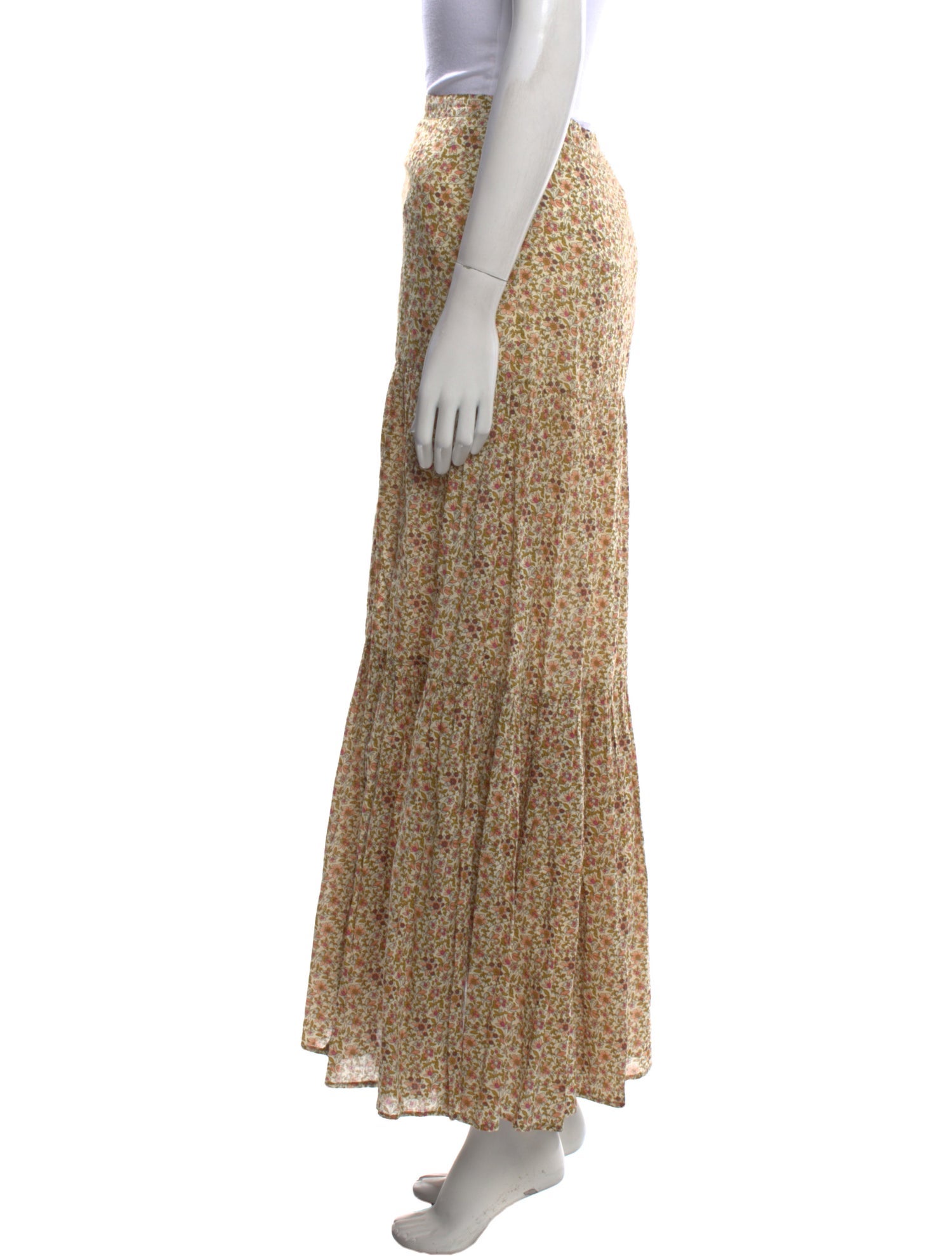 Veronica Beard Floral Print Midi Length Skirt