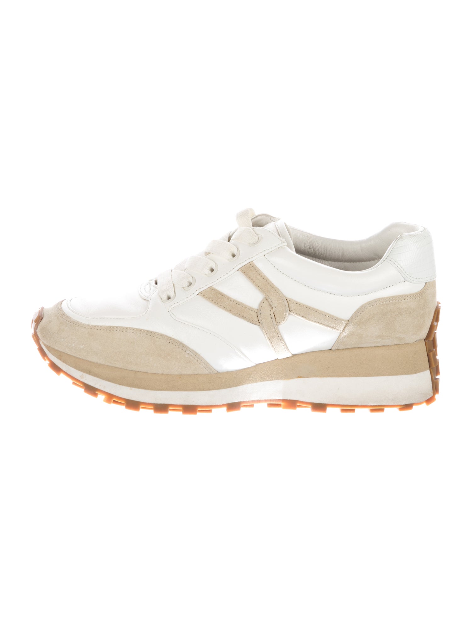 Veronica Beard Leather Colorblock Pattern Sneakers