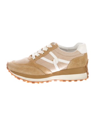 Veronica Beard Suede Colorblock Pattern Sneakers