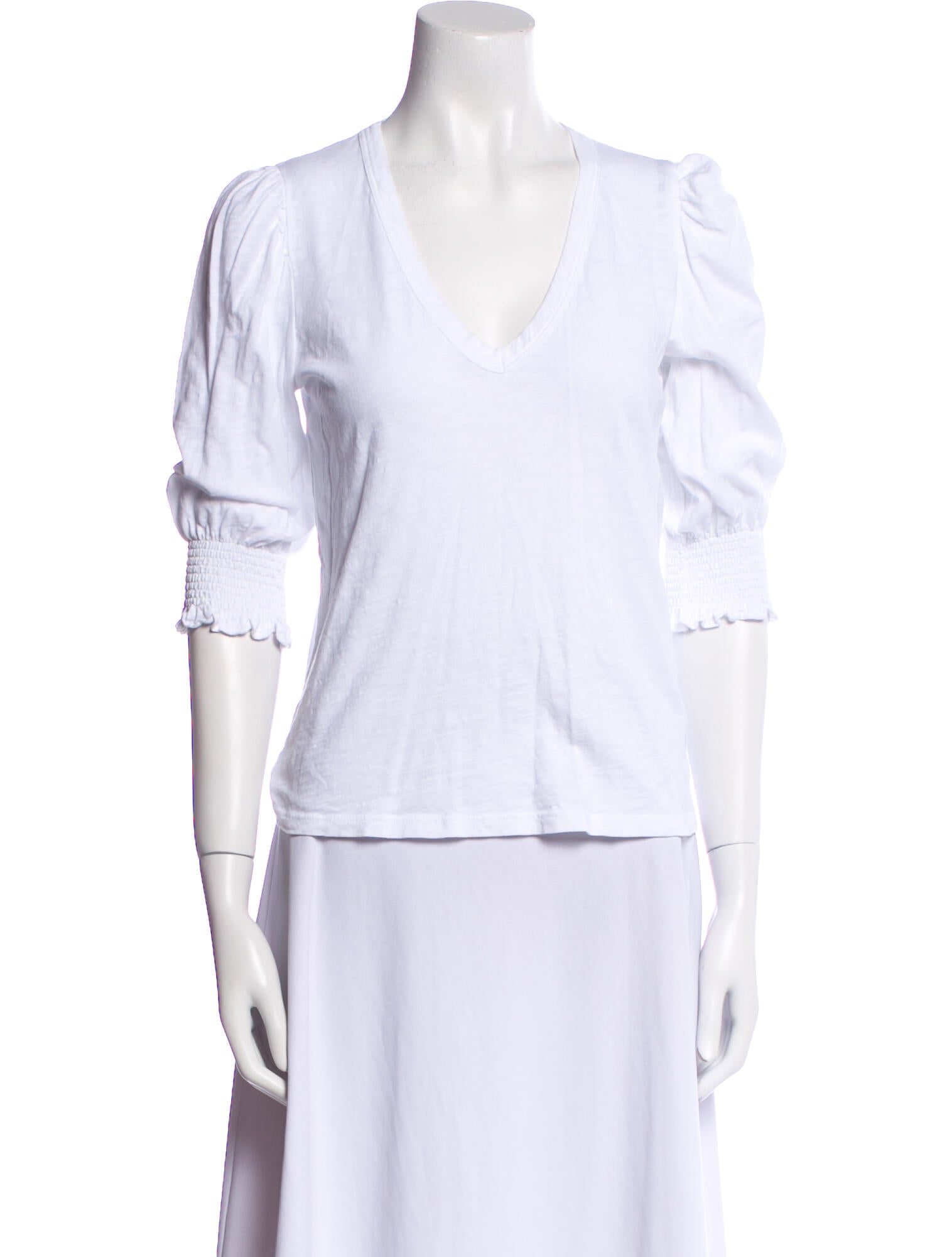 Veronica Beard V-Neck Three-Quarter Sleeve T-Shirt