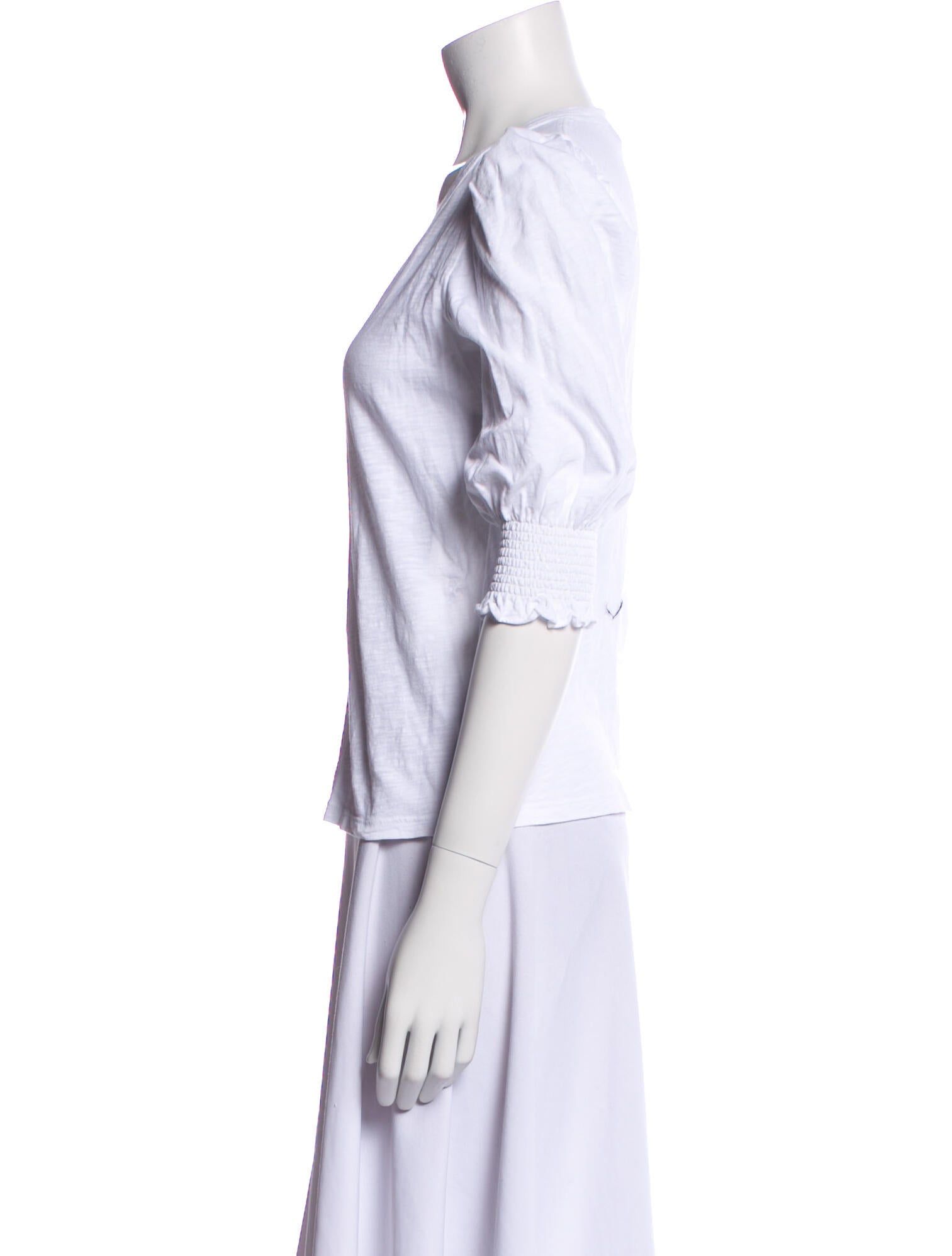 Veronica Beard V-Neck Three-Quarter Sleeve T-Shirt