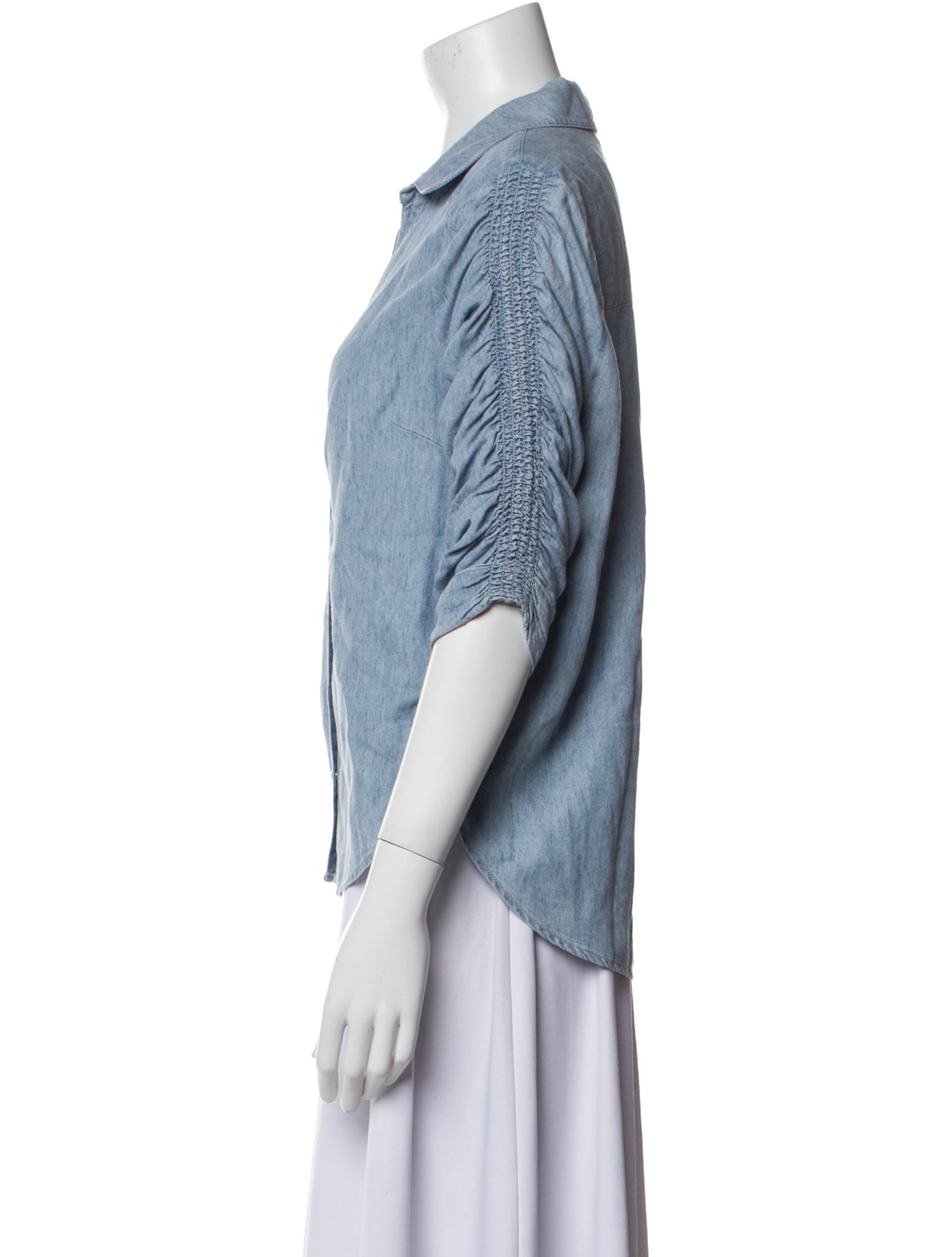 Veronica Beard Three-Quarter Sleeve Button-Up Top