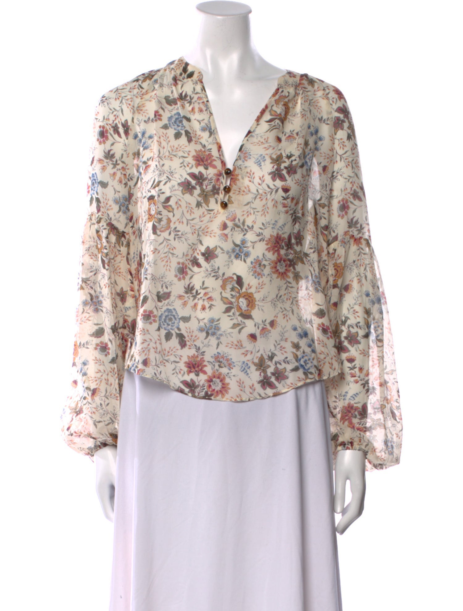 Veronica Beard Silk Floral Print Blouse