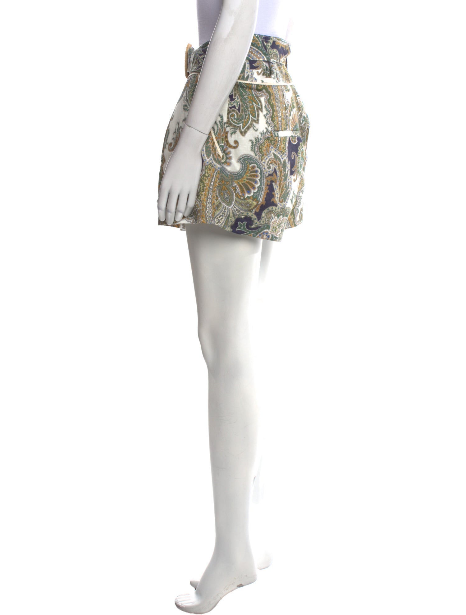 Veronica Beard Paisley Print Mini Shorts