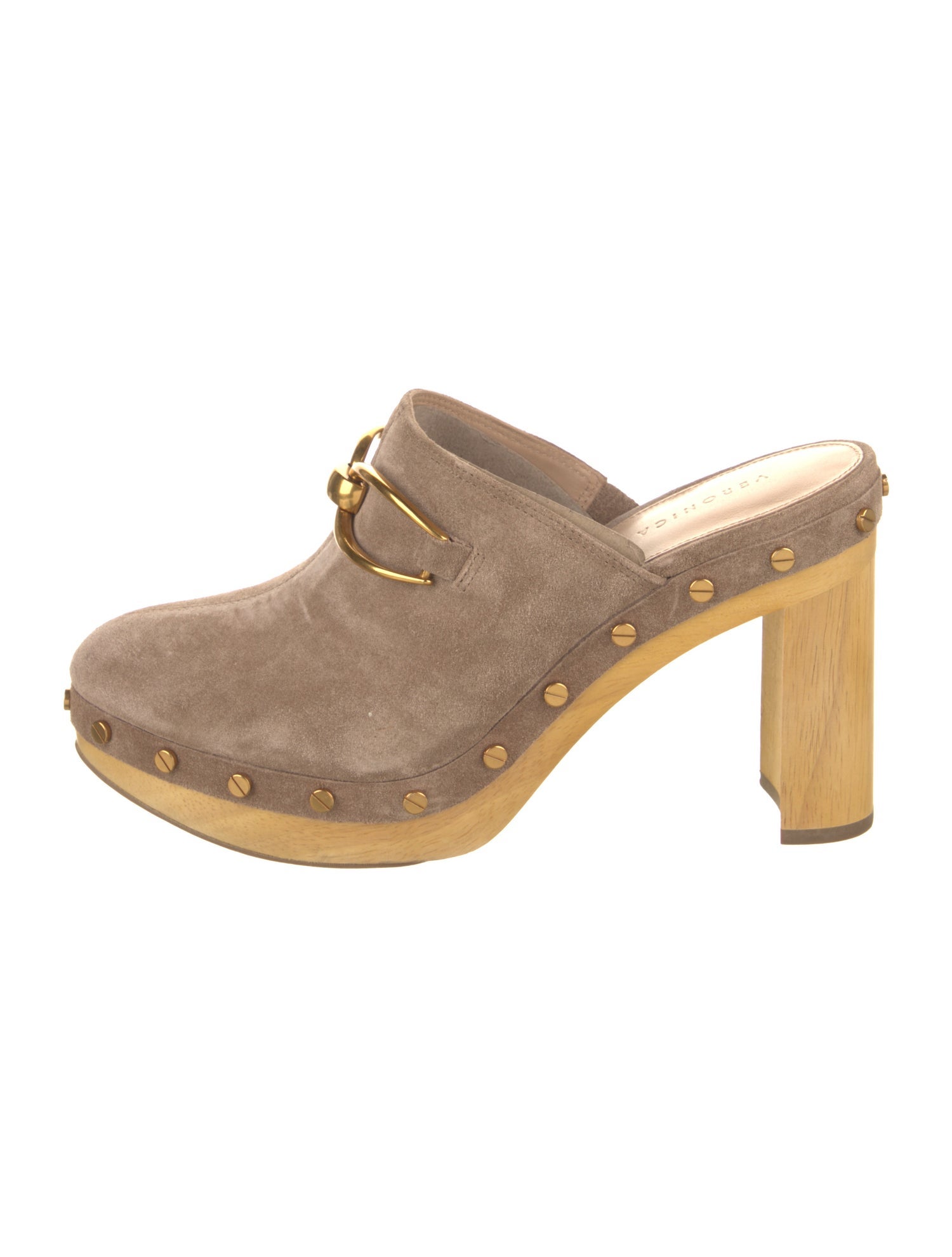 Veronica Beard Suede Studded Accents Mules