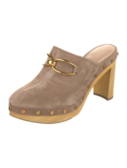 Veronica Beard Suede Studded Accents Mules