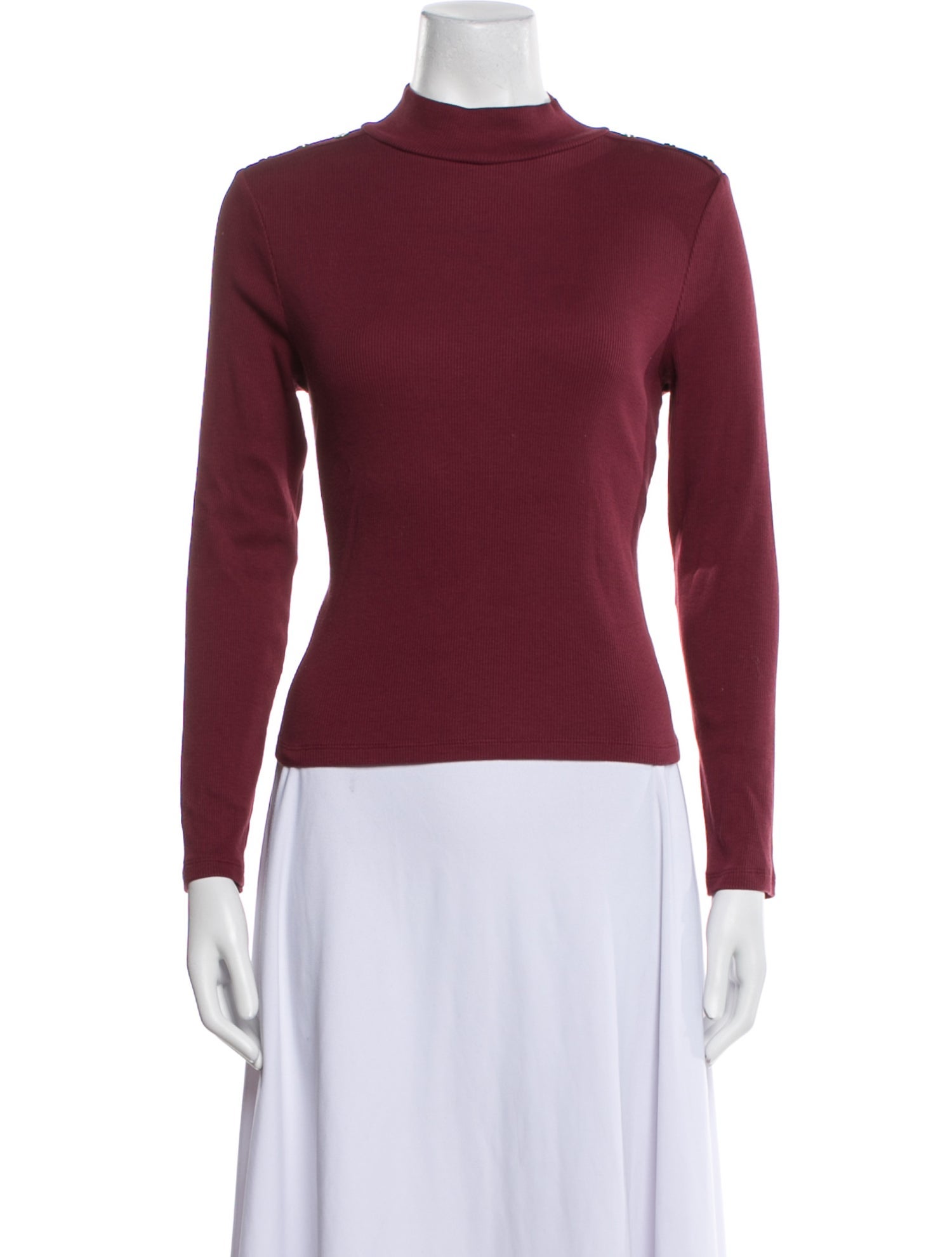 Veronica Beard Supima Cotton Mock Neck Top