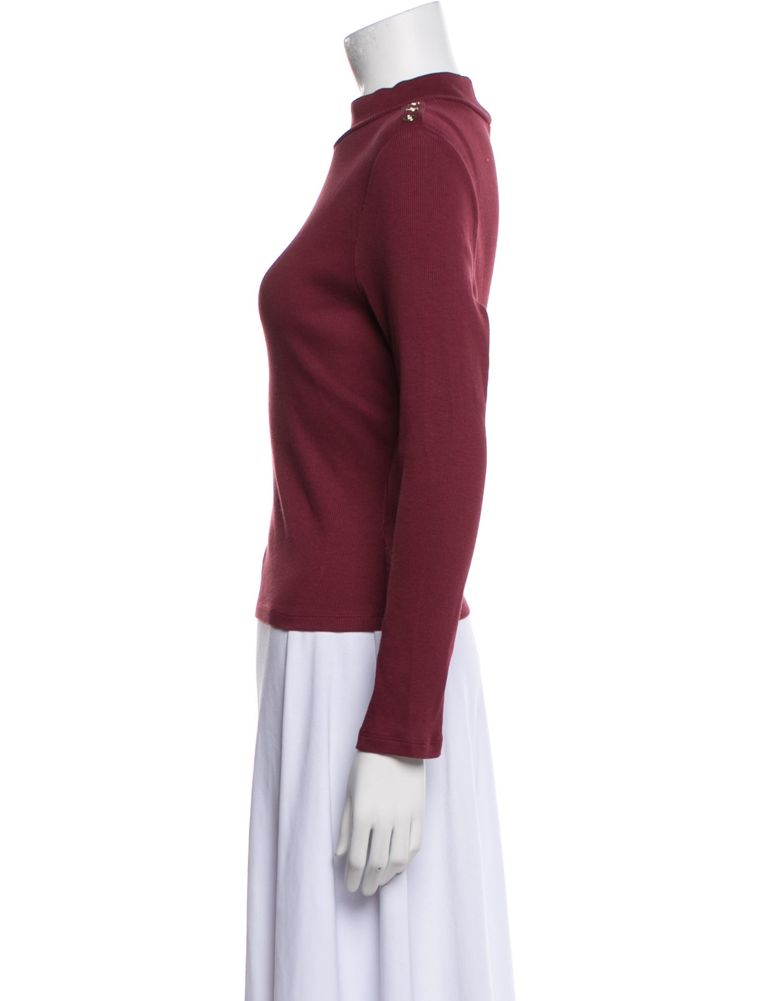 Veronica Beard Supima Cotton Mock Neck Top