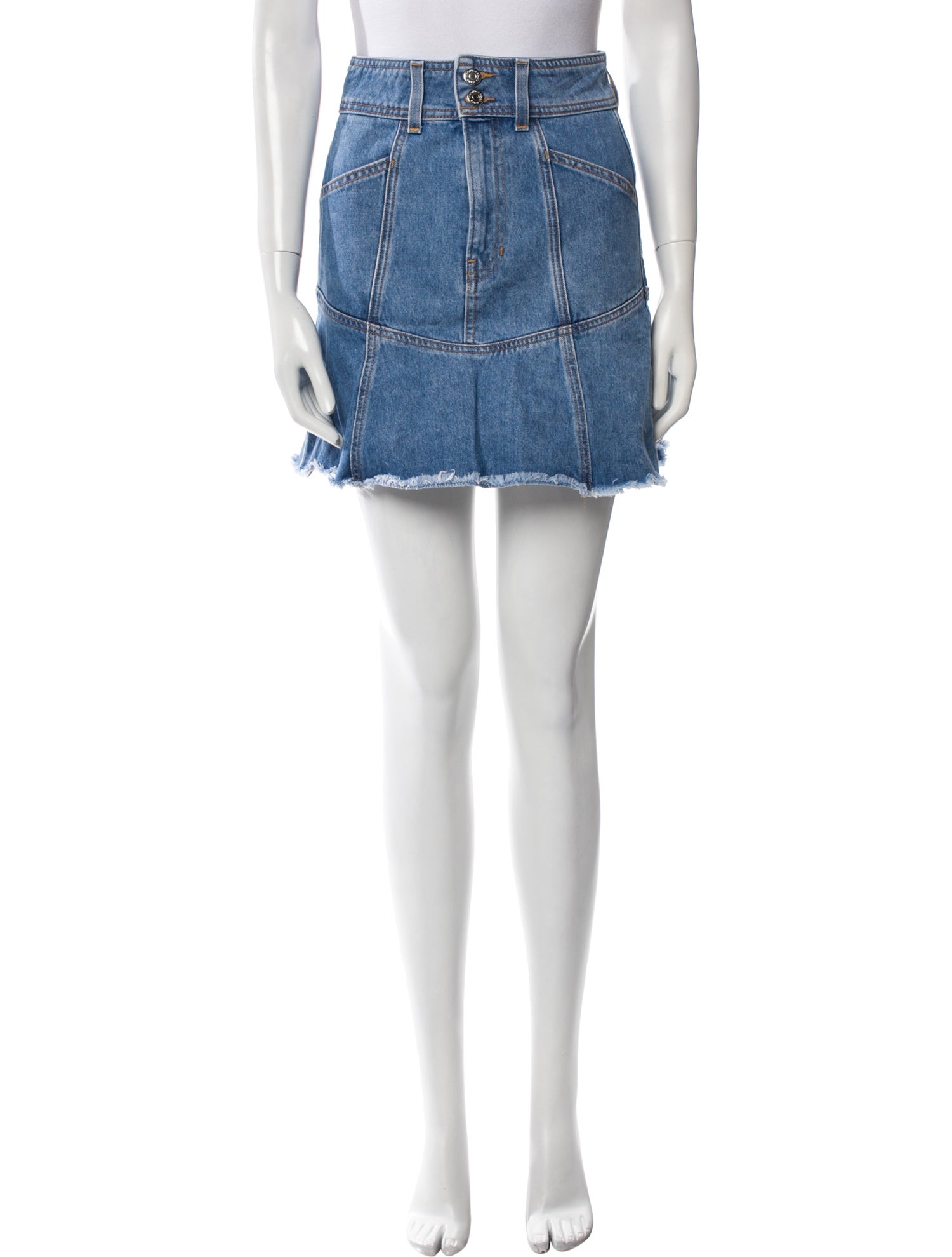 Veronica Beard Raw-Edge Trim Mini Skirt