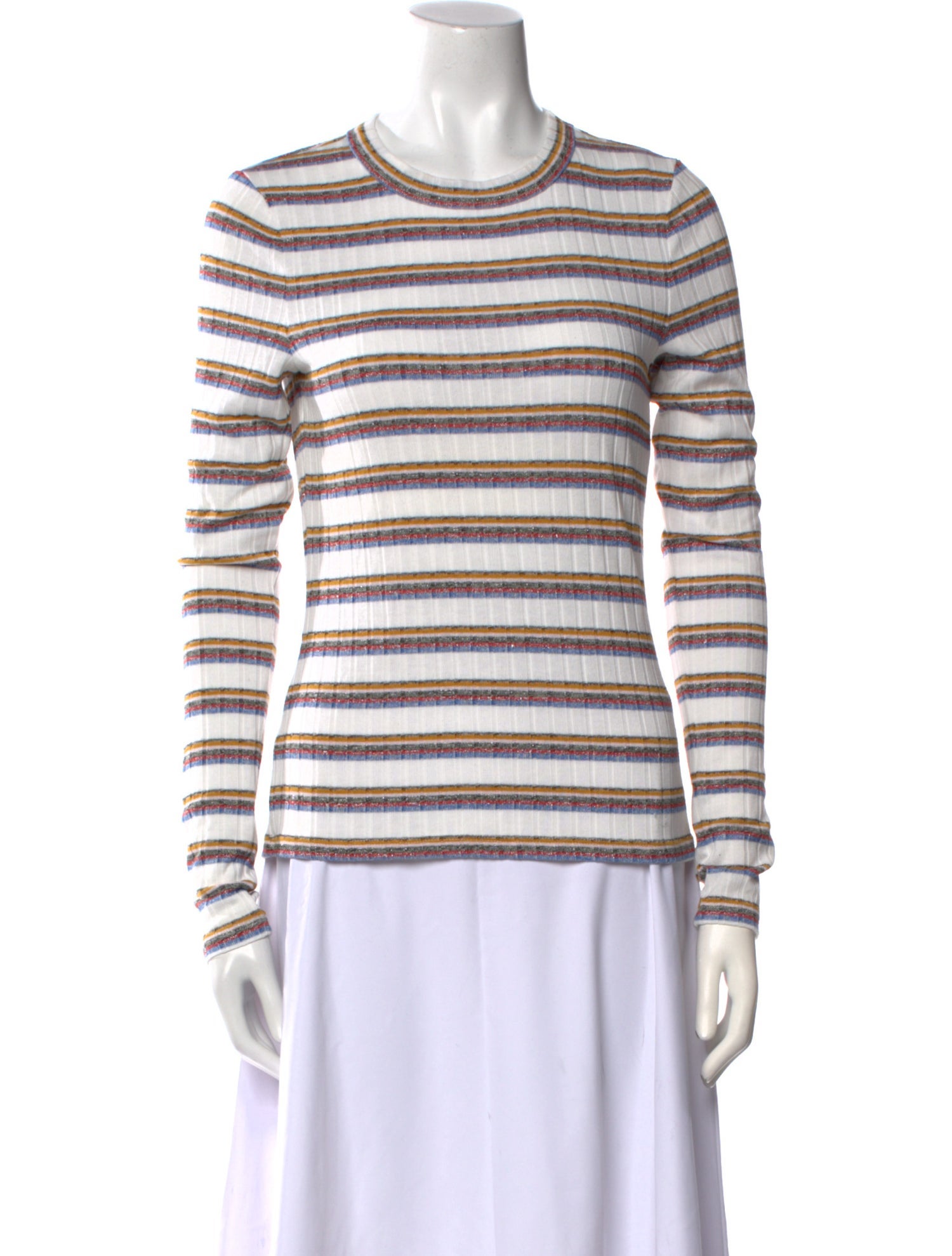 Veronica Beard Striped Crew Neck Sweatshirt