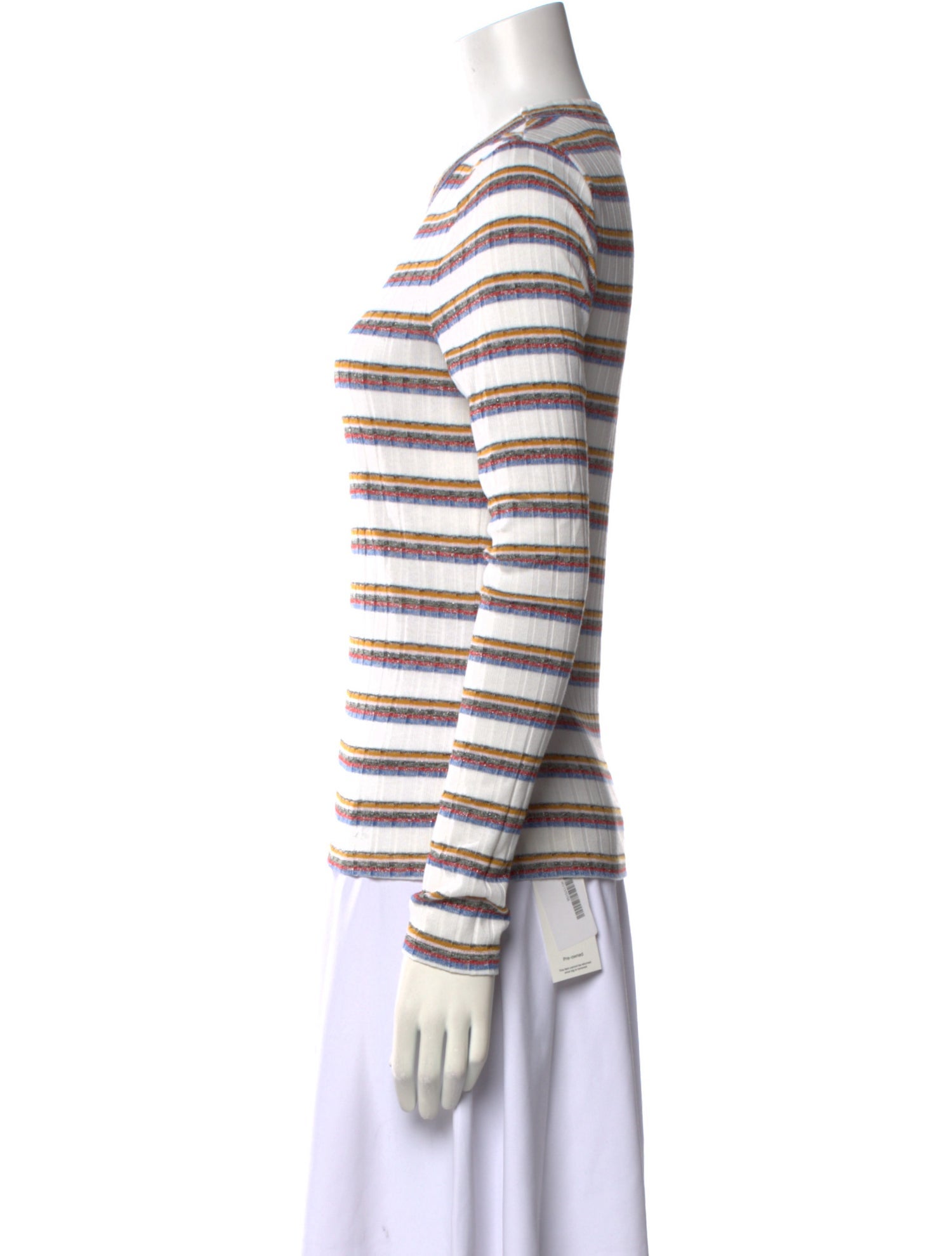Veronica Beard Striped Crew Neck Sweatshirt