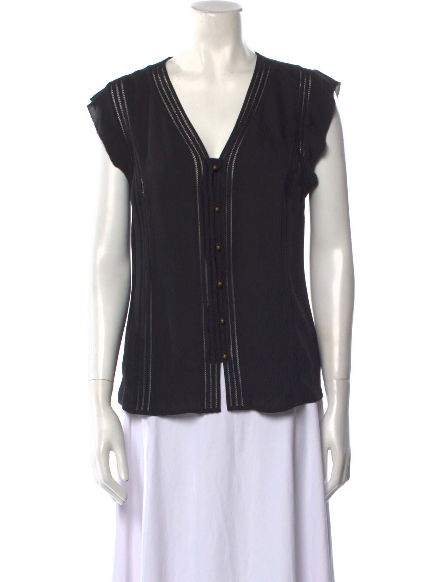 Veronica Beard Silk V-Neck Blouse