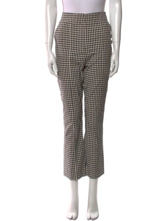 Veronica Beard Plaid Print Straight Leg Pants