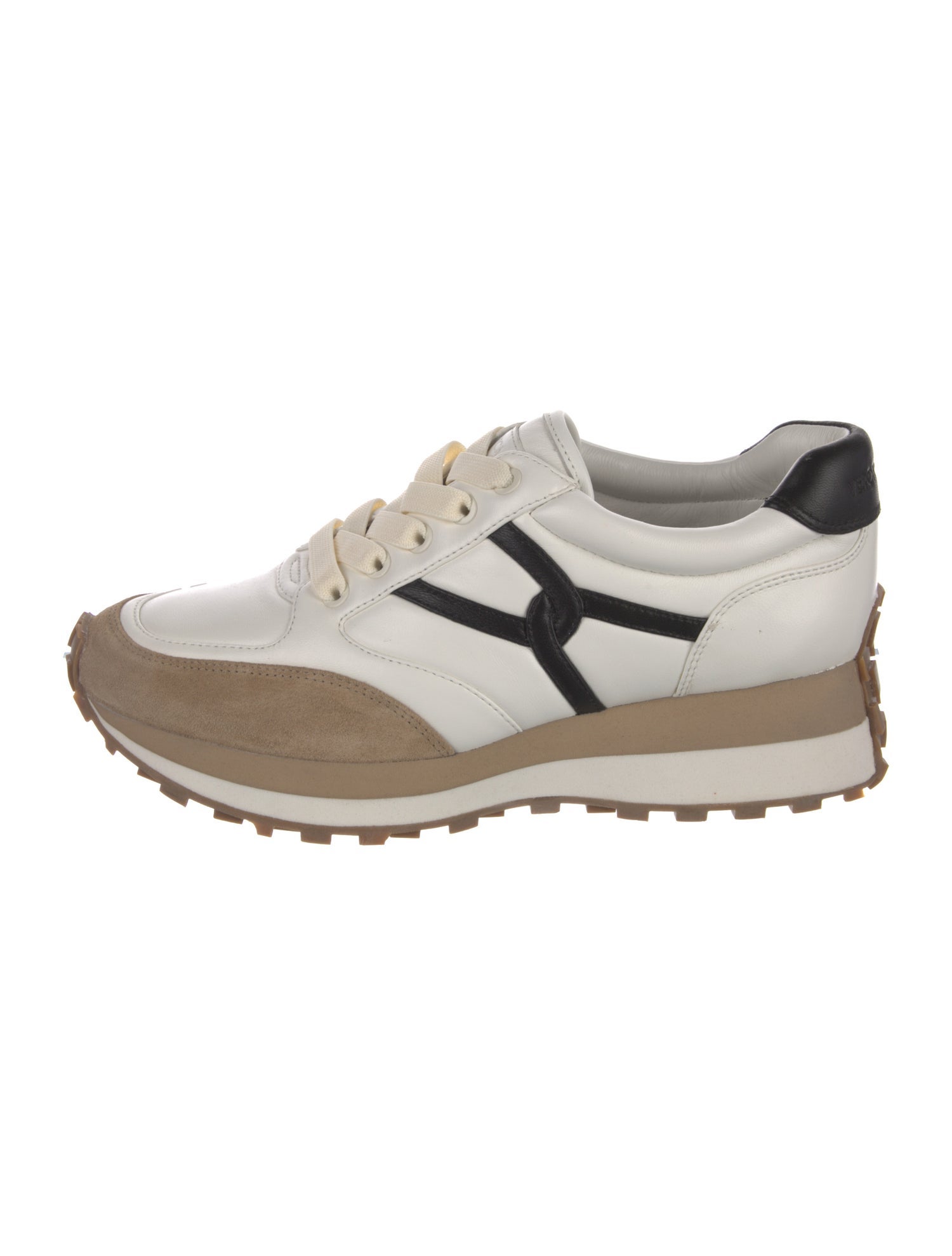 Veronica Beard Leather Colorblock Pattern Sneakers