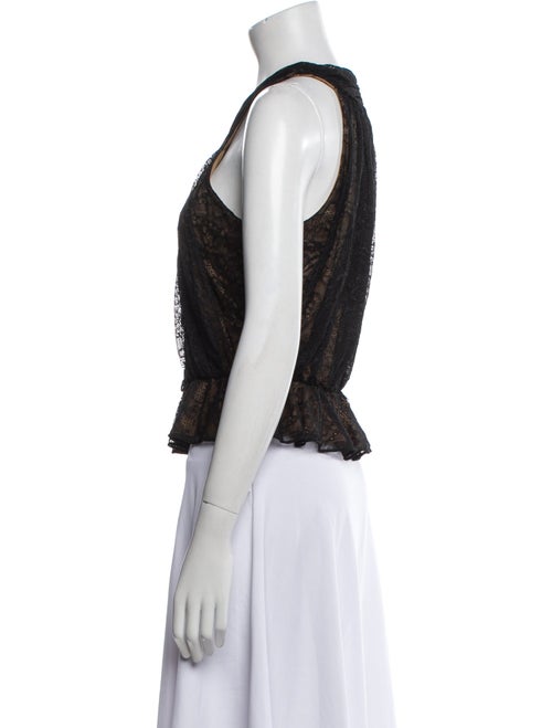 Veronica Beard Lace Pattern Halterneck Crop Top