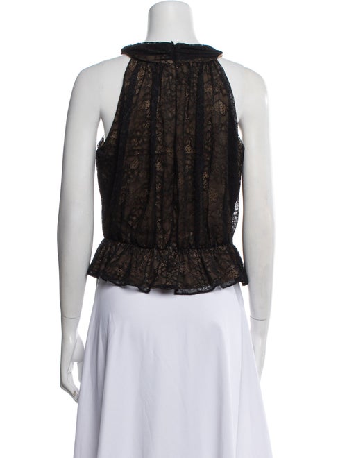 Veronica Beard Lace Pattern Halterneck Crop Top