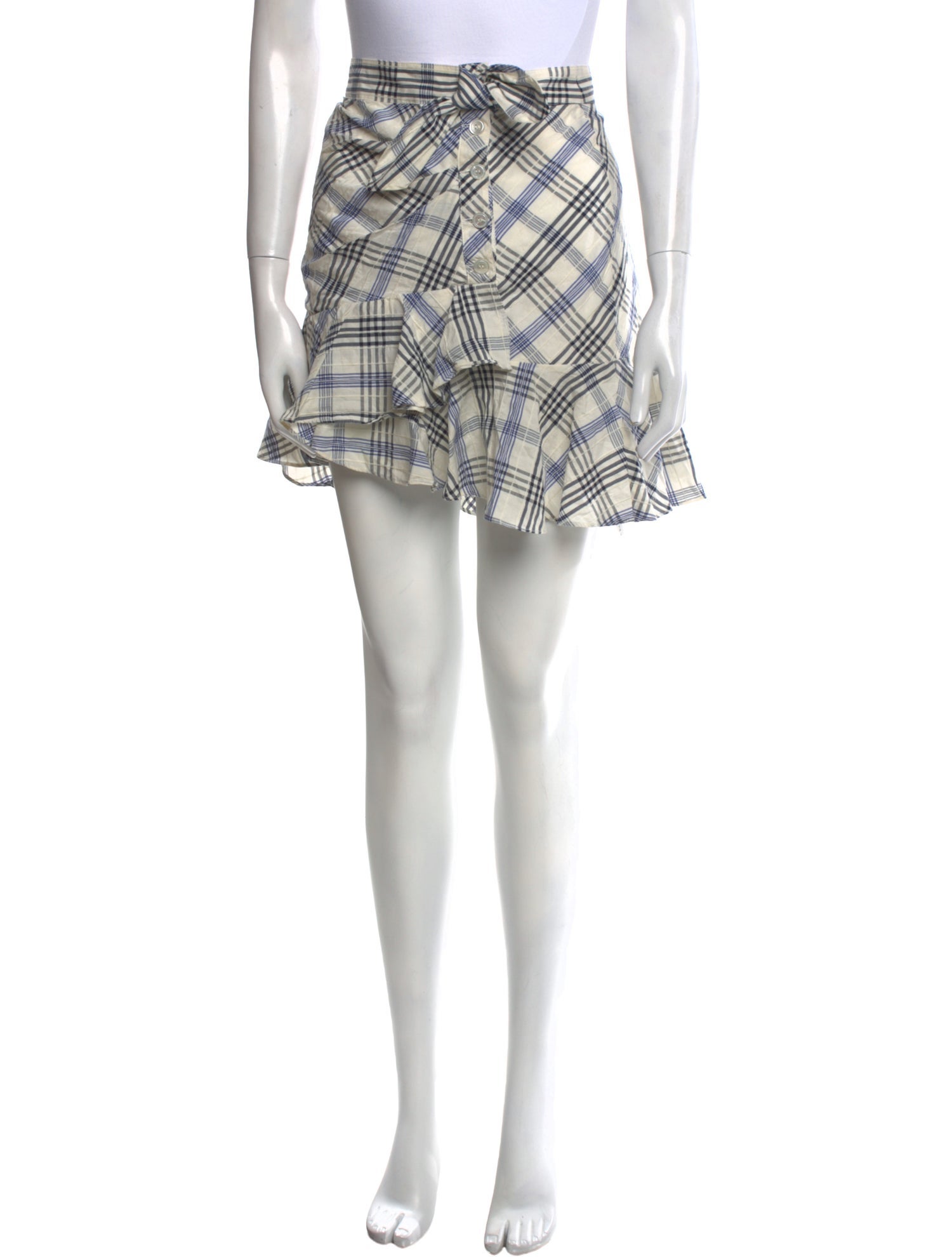 Veronica Beard Plaid Print Mini Skirt