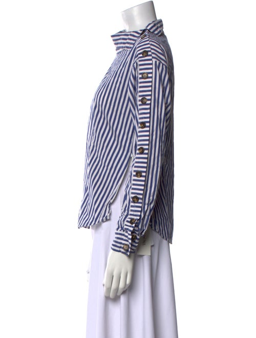 Veronica Beard Striped Mock Neck Top