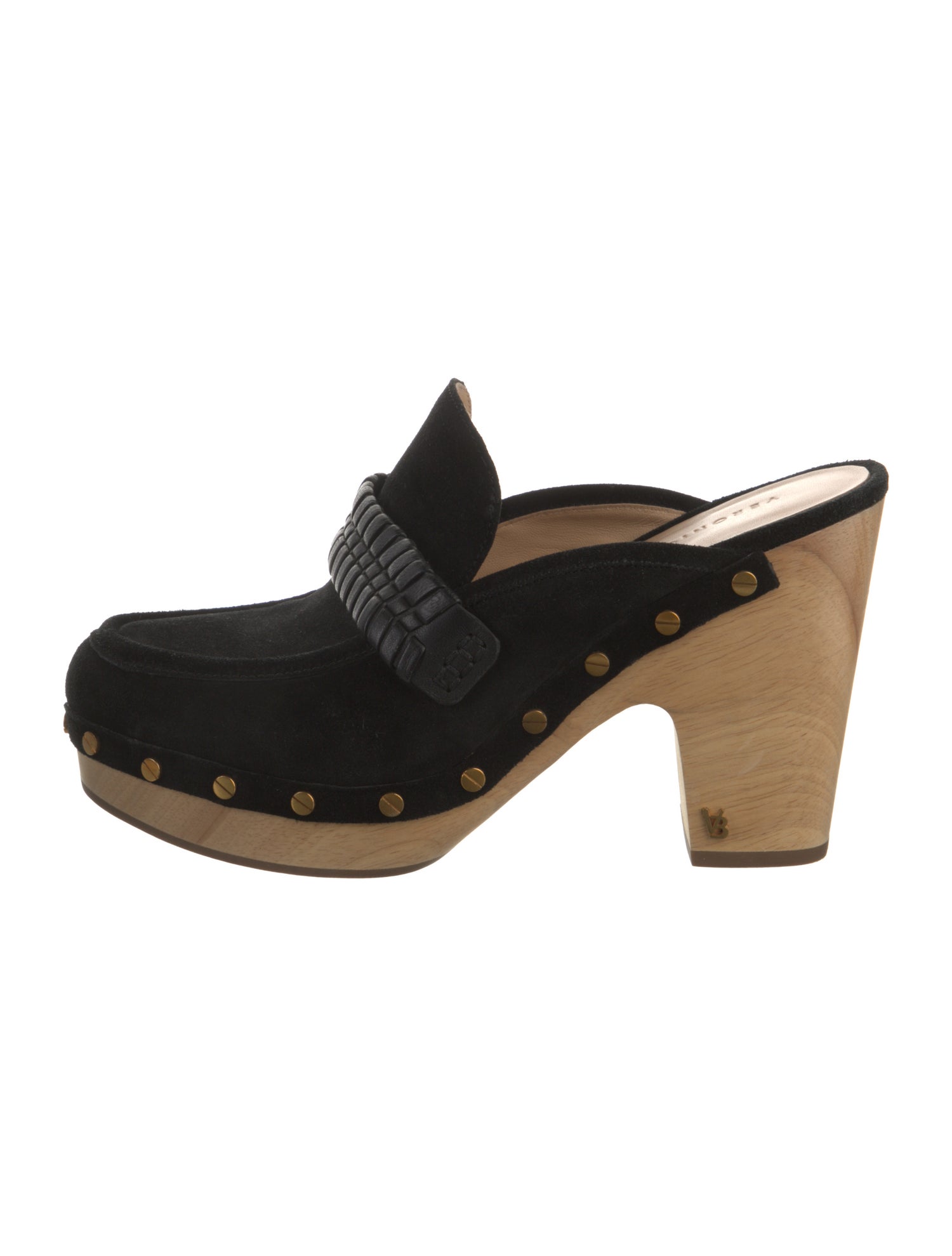 Veronica Beard Suede Studded Accents Mules