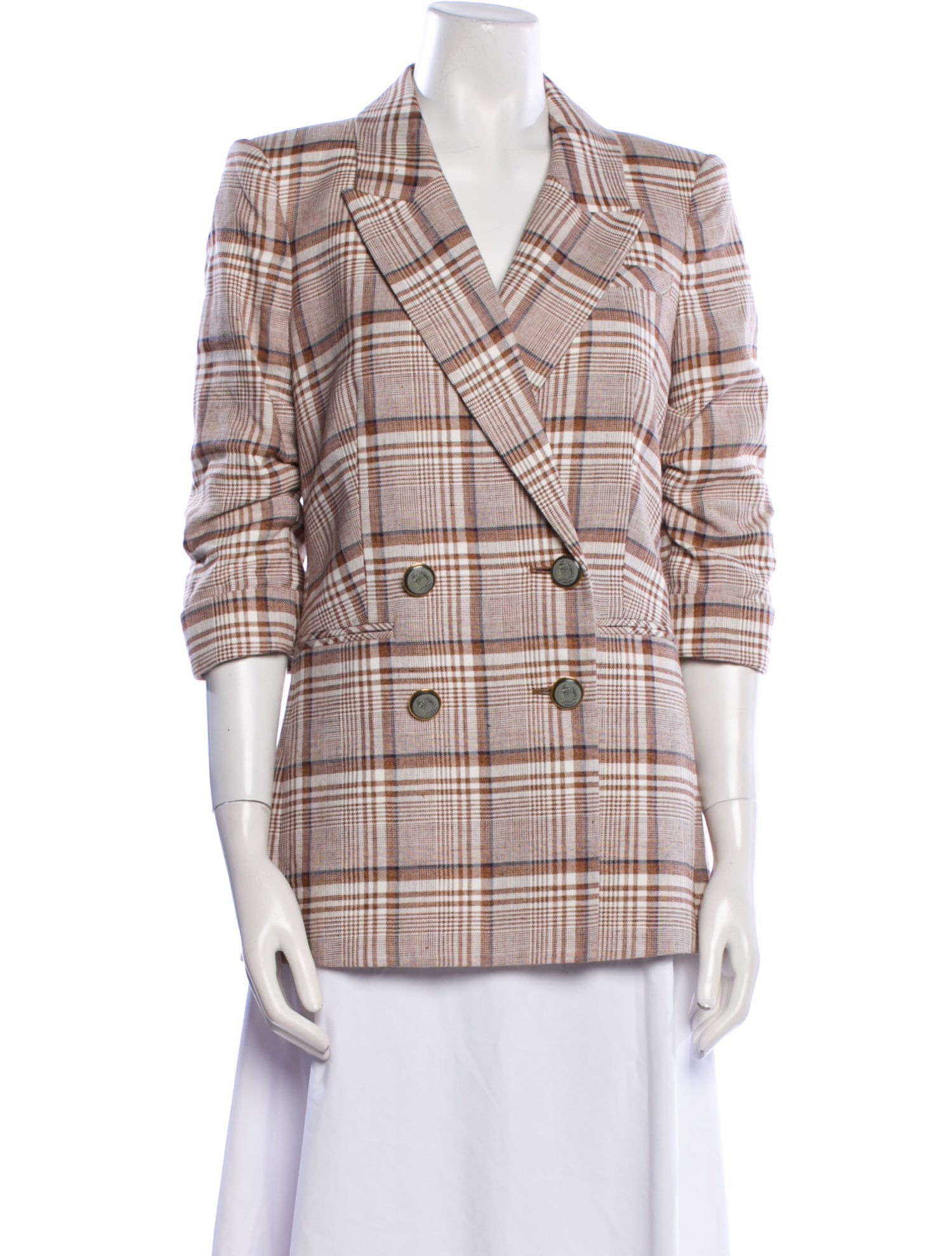 Veronica Beard Plaid Print Blazer