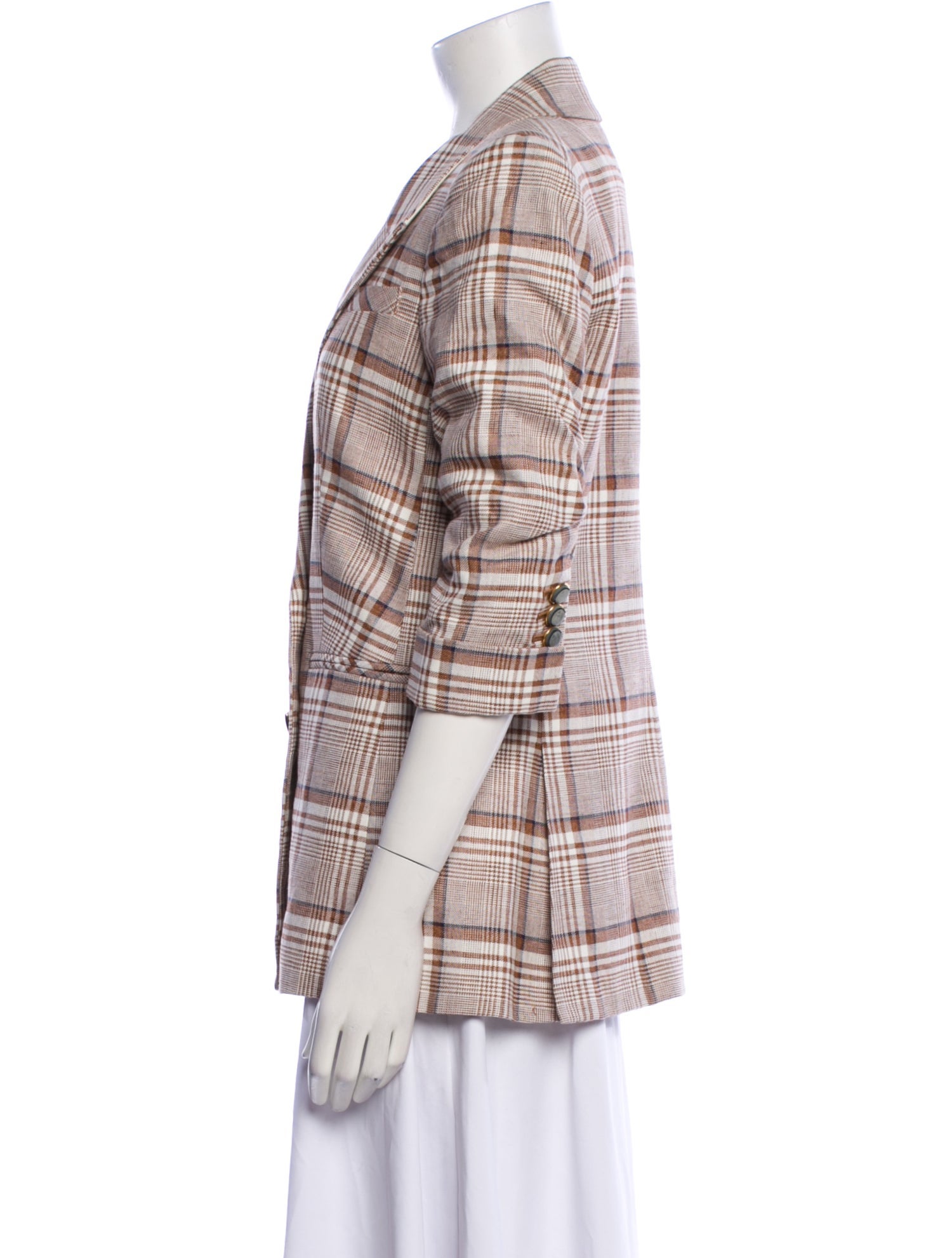 Veronica Beard Plaid Print Blazer