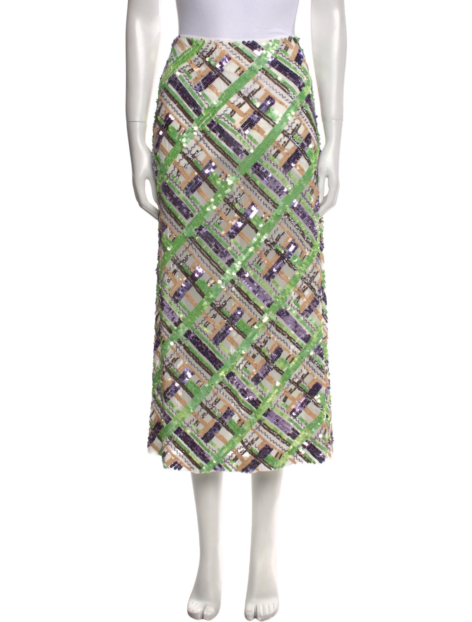 Veronica Beard Sequin Embellishments Midi Length Skirt