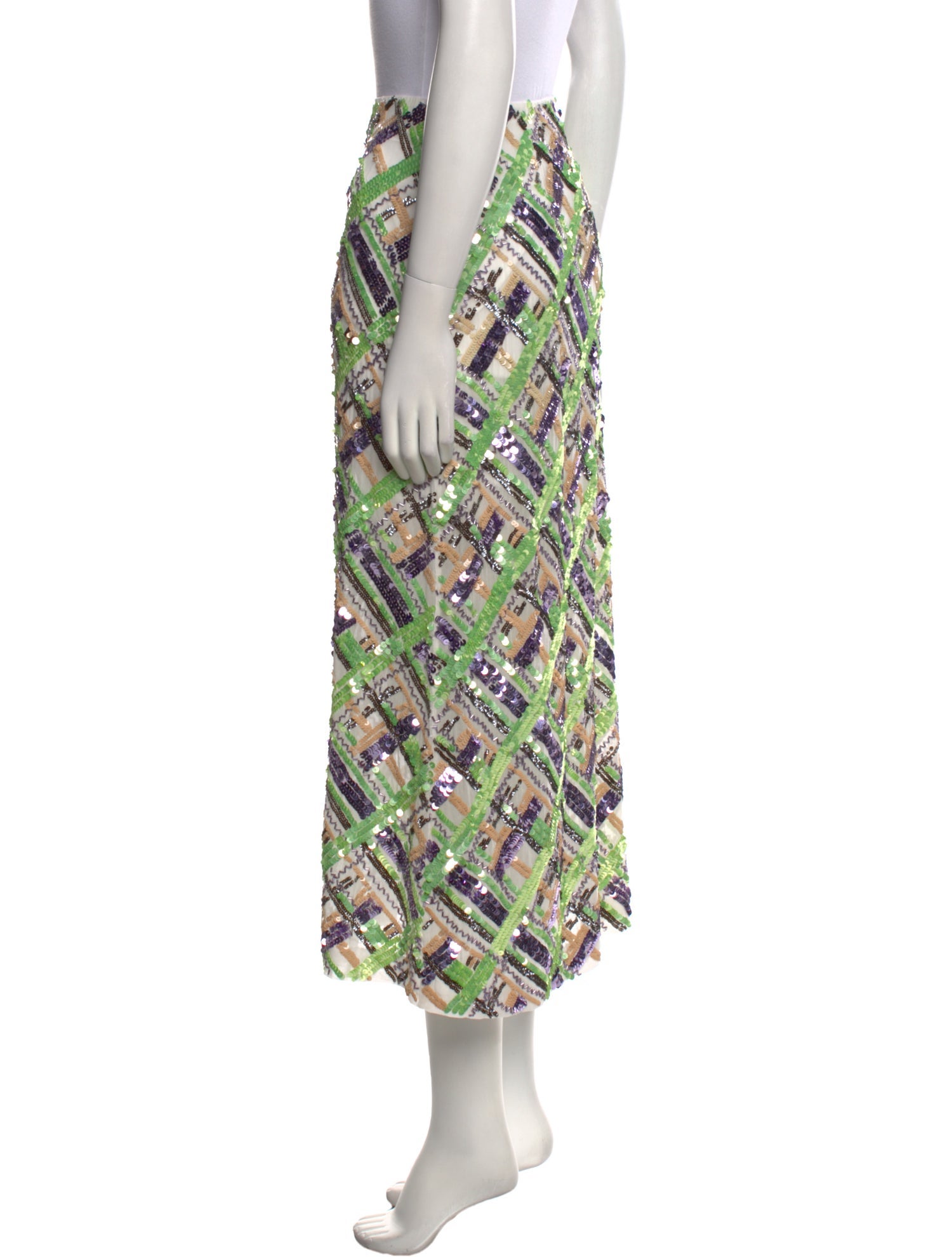 Veronica Beard Sequin Embellishments Midi Length Skirt