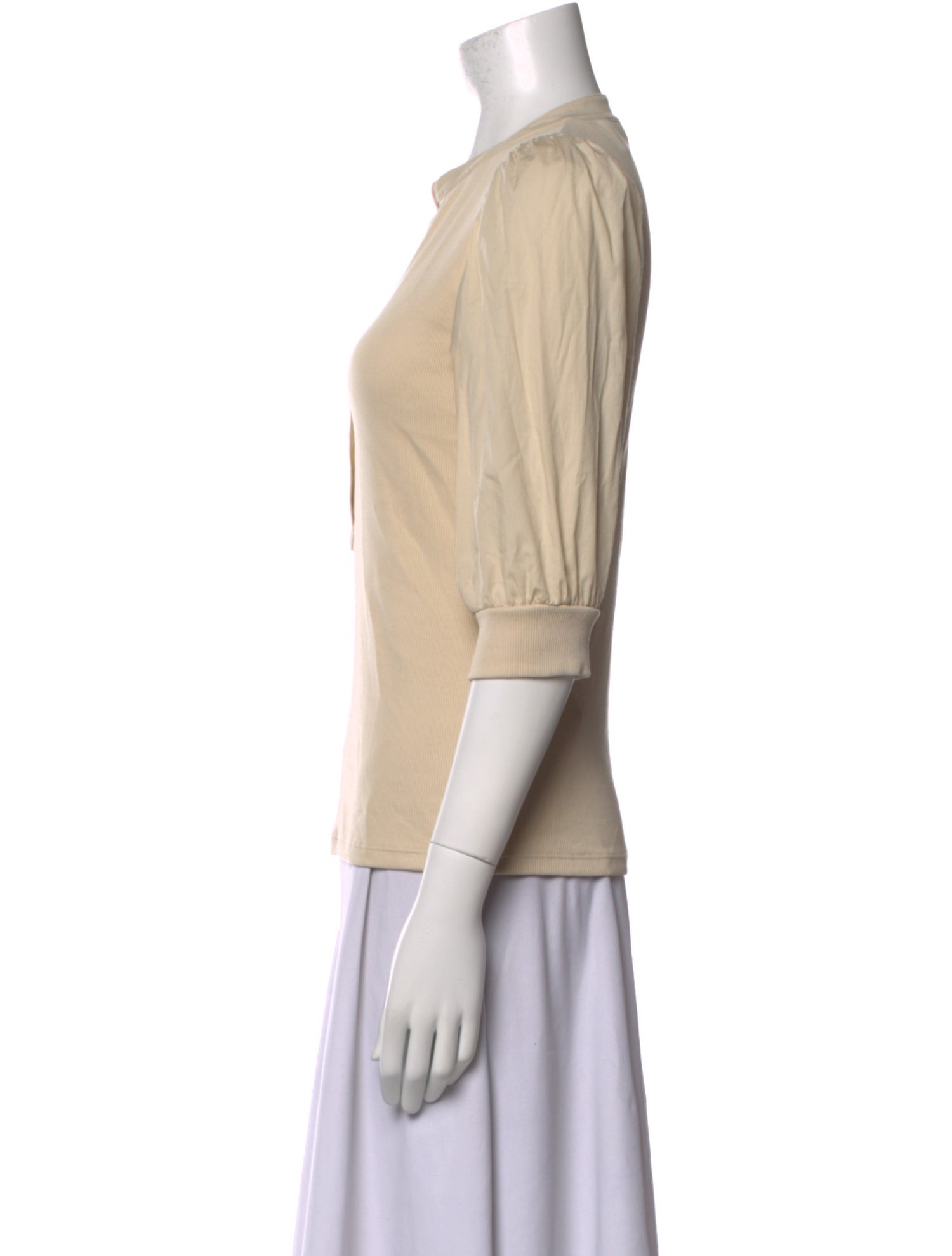 Veronica Beard V-Neck Three-Quarter Sleeve Blouse