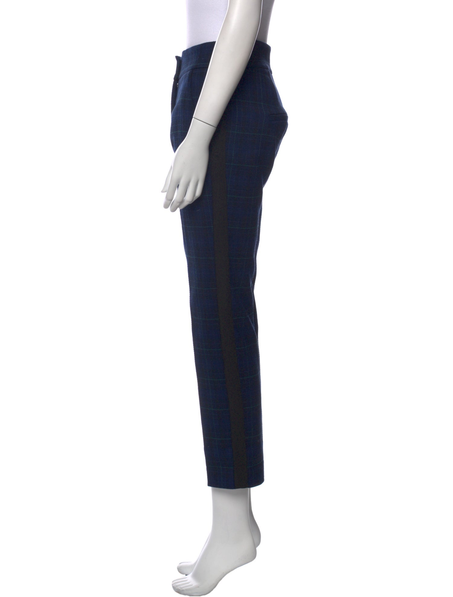 Veronica Beard Plaid Print Straight Leg Pants