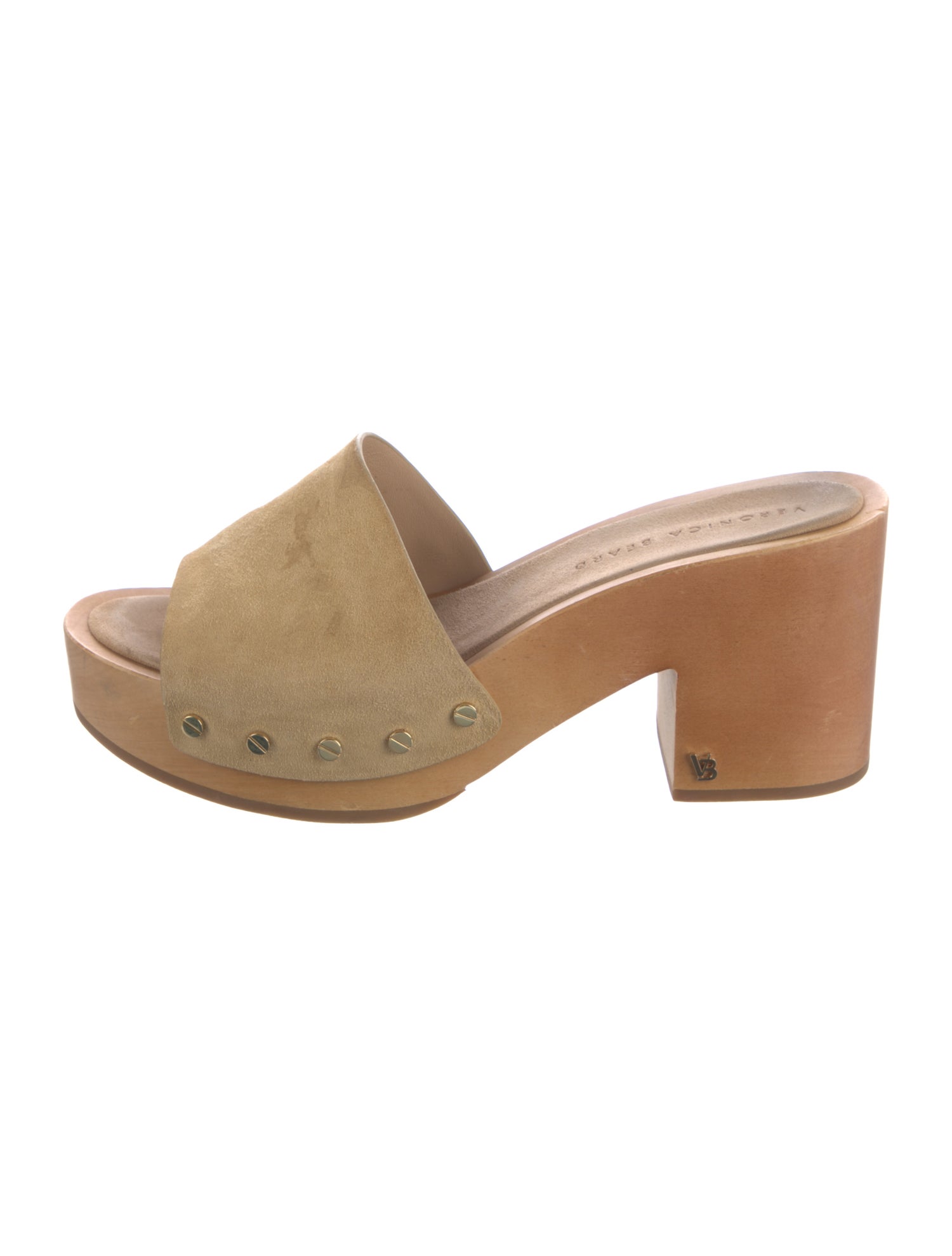 Veronica Beard Suede Studded Accents Slides