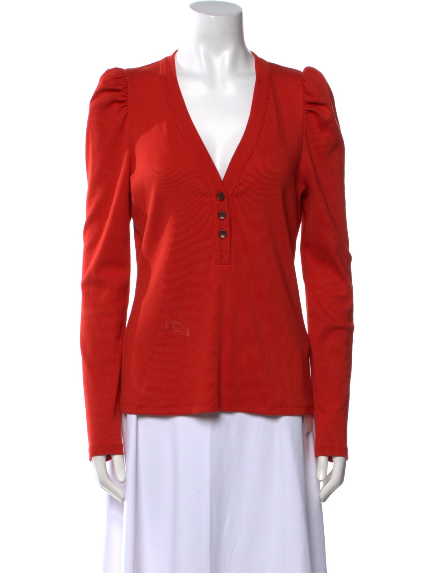 Veronica Beard V-Neck Long Sleeve Blouse