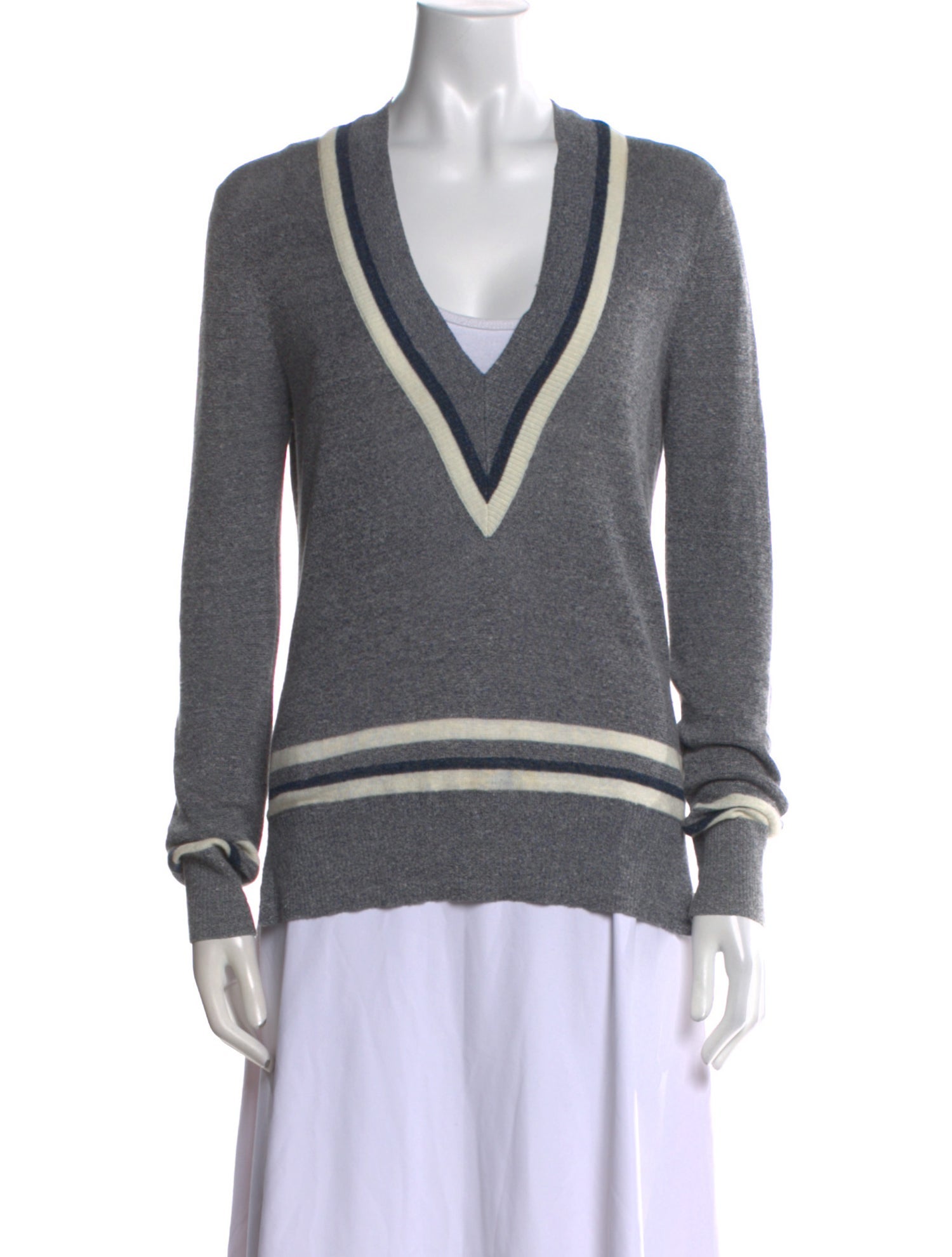 Veronica Beard Linen Striped Sweatshirt