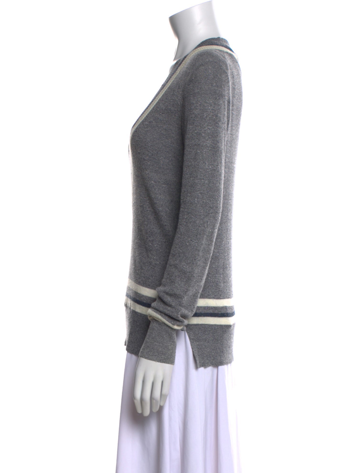 Veronica Beard Linen Striped Sweatshirt