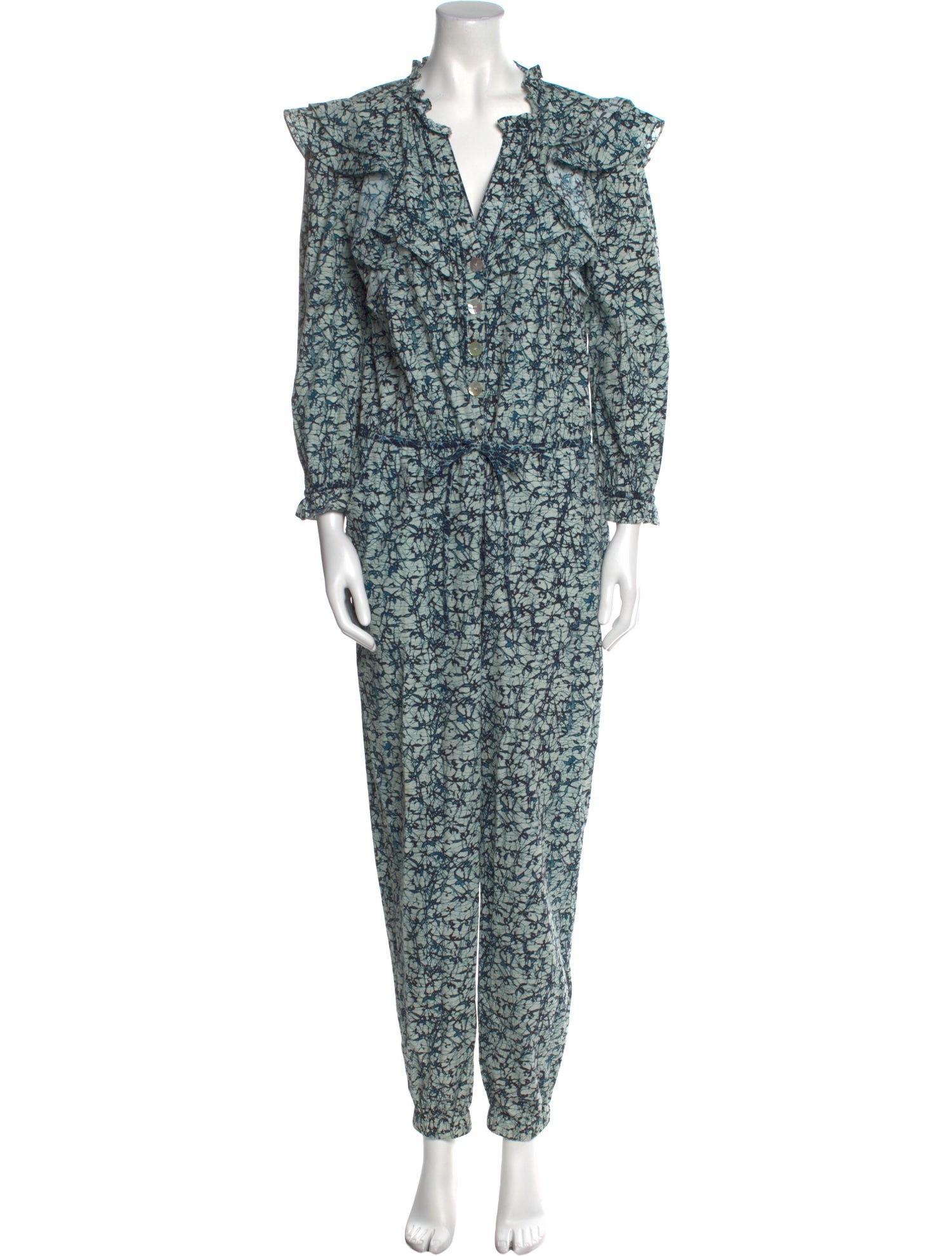 Veronica Beard Printed V-Neck Jumpsuit