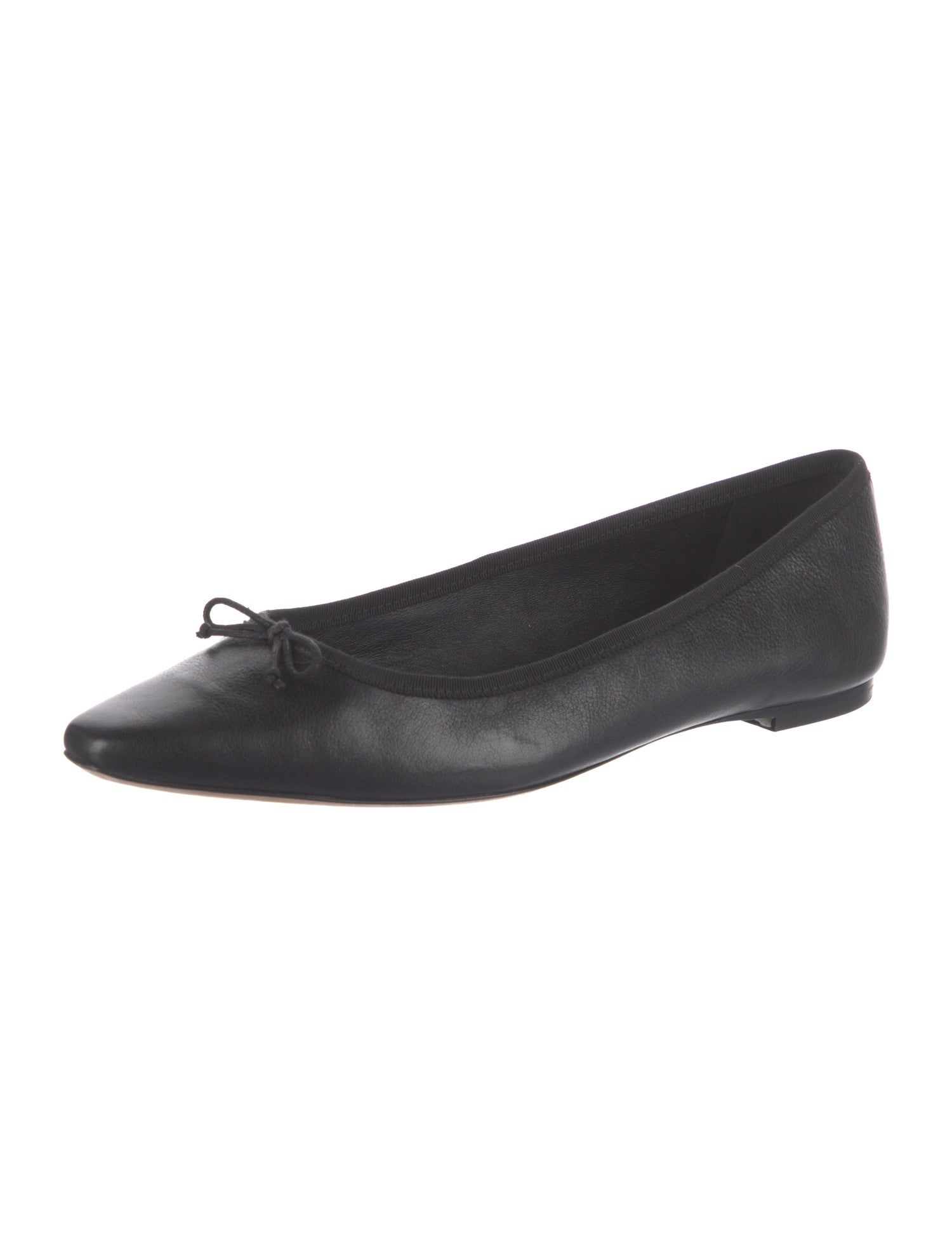 Veronica Beard Leather Bow Accents Ballet Flats