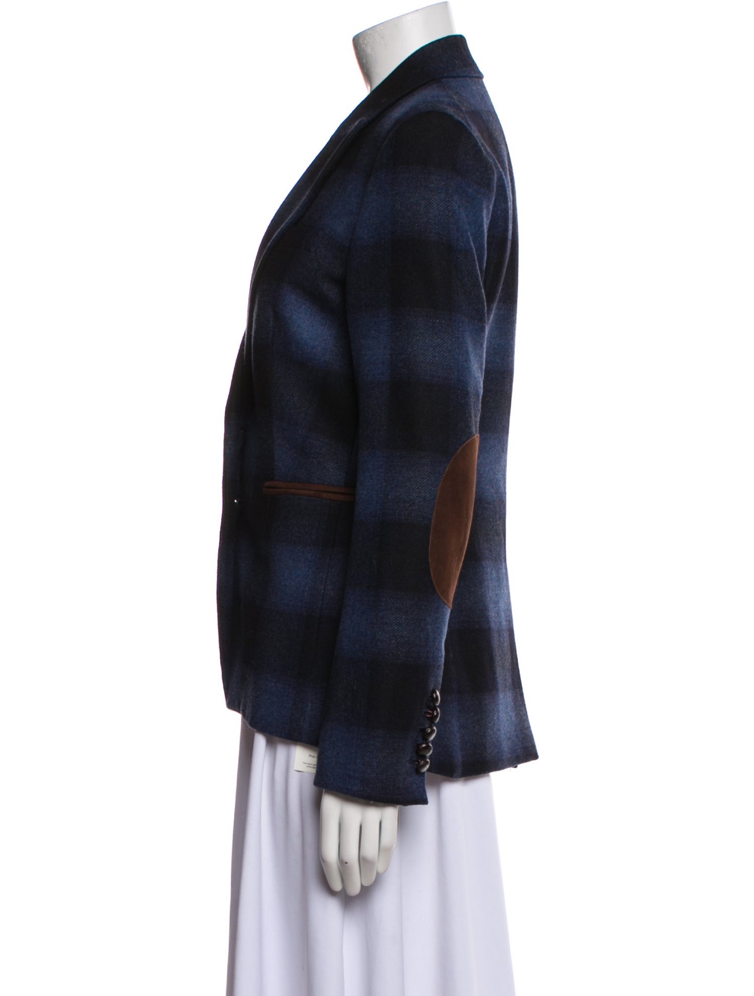 Veronica Beard Wool Plaid Print Blazer