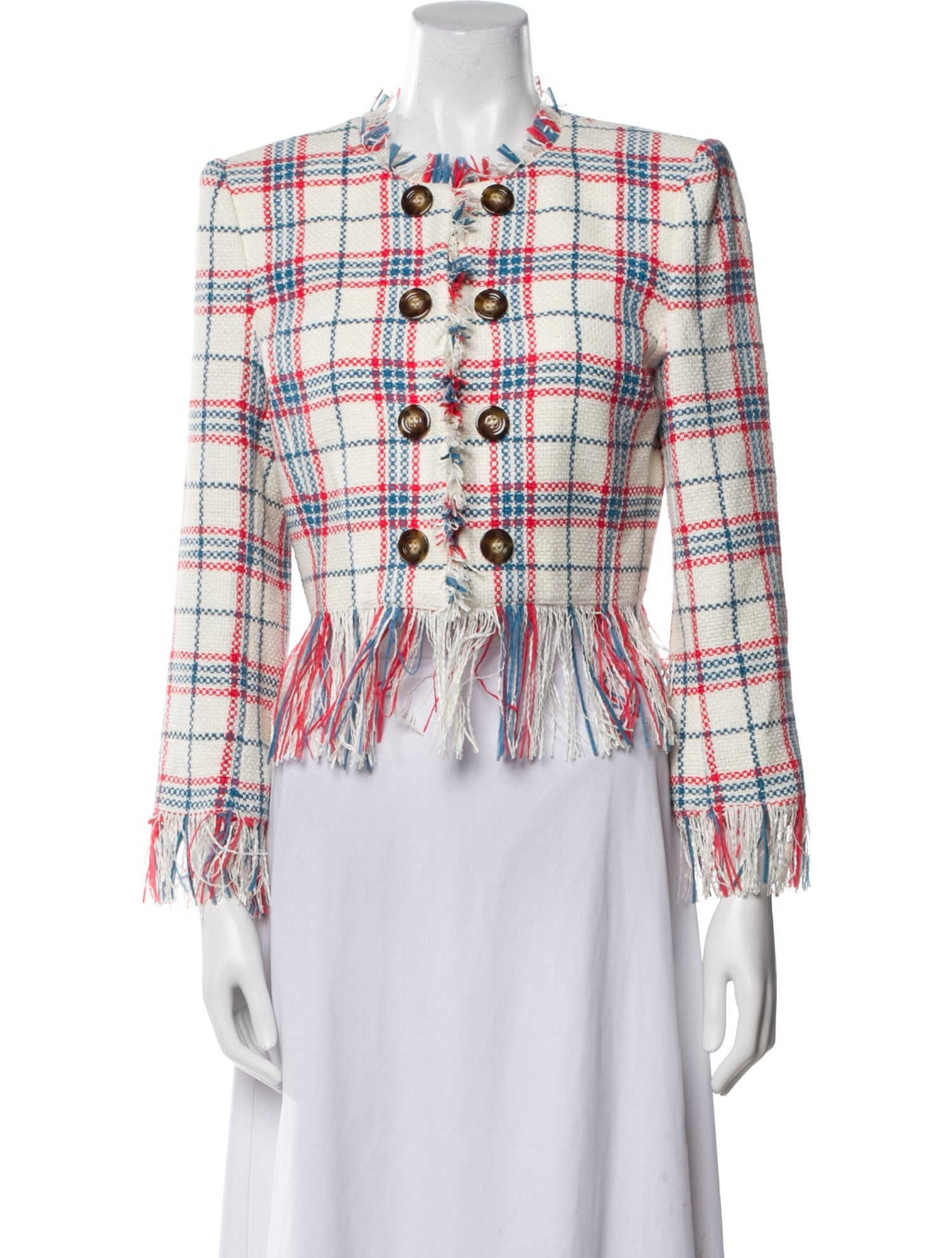 Veronica Beard Plaid Print Evening Jacket