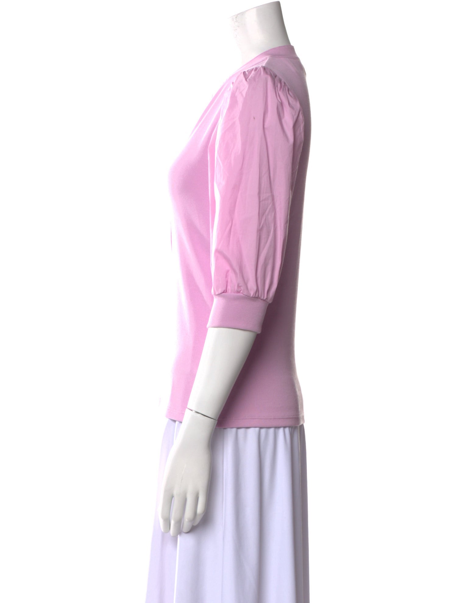 Veronica Beard V-Neck Three-Quarter Sleeve Polo